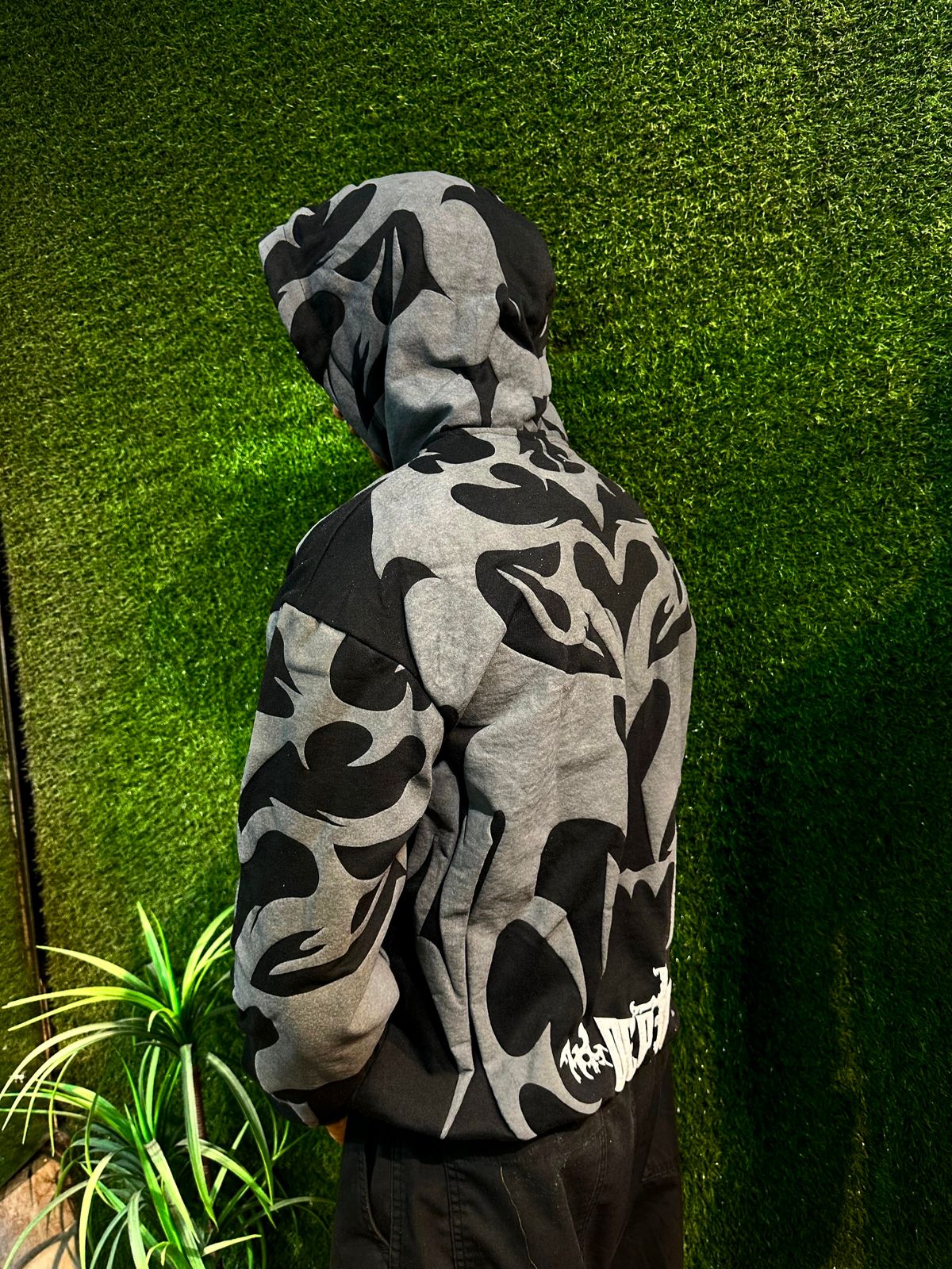 Depth Flame Puff Print Hoodie