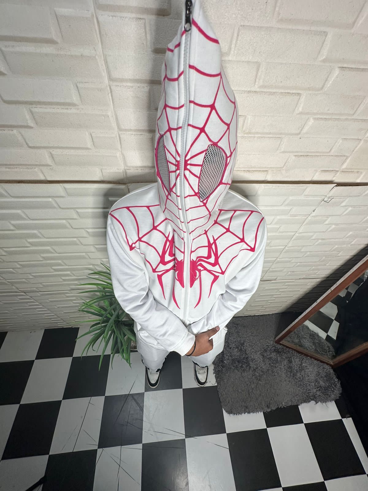 White Spidermen Edition Zipper Hoodie