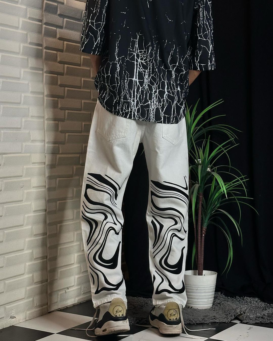 Drippy Trippy White Jeans