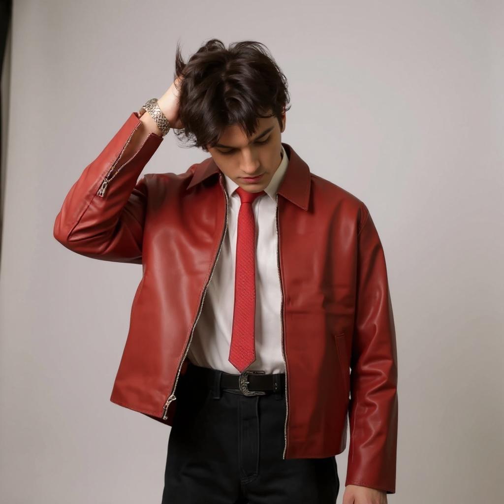 Basic Synthetic Leather Jacket