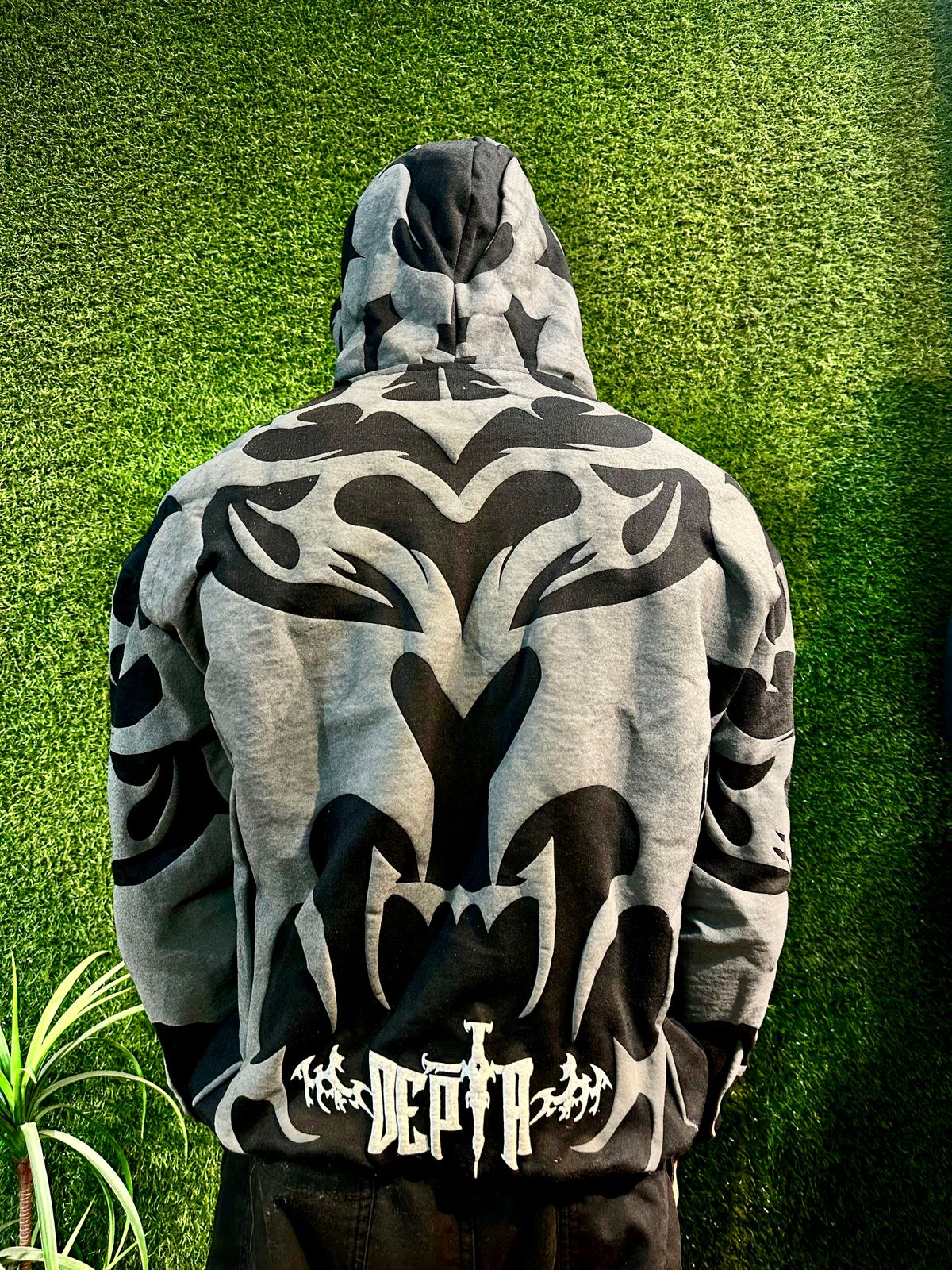 Depth Flame Puff Print Hoodie