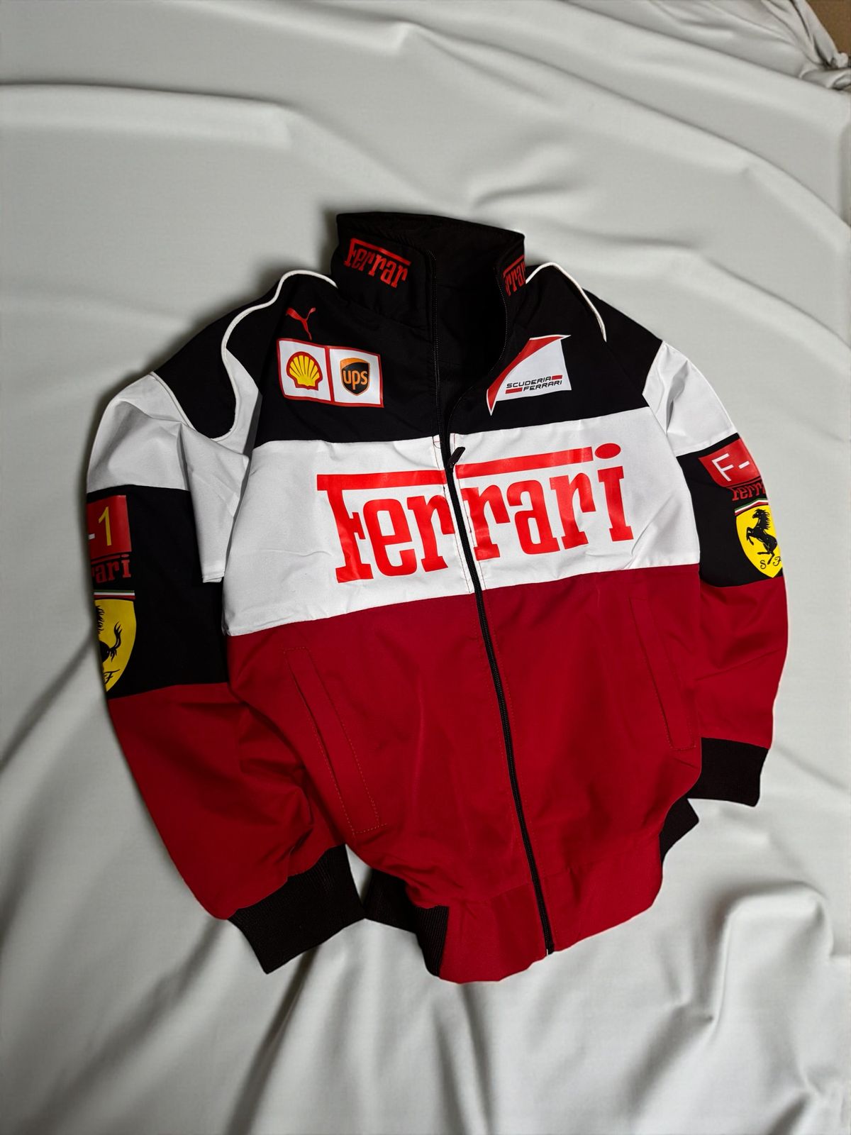 Red/White Ferrari F1 Racing Jacket by YDWC