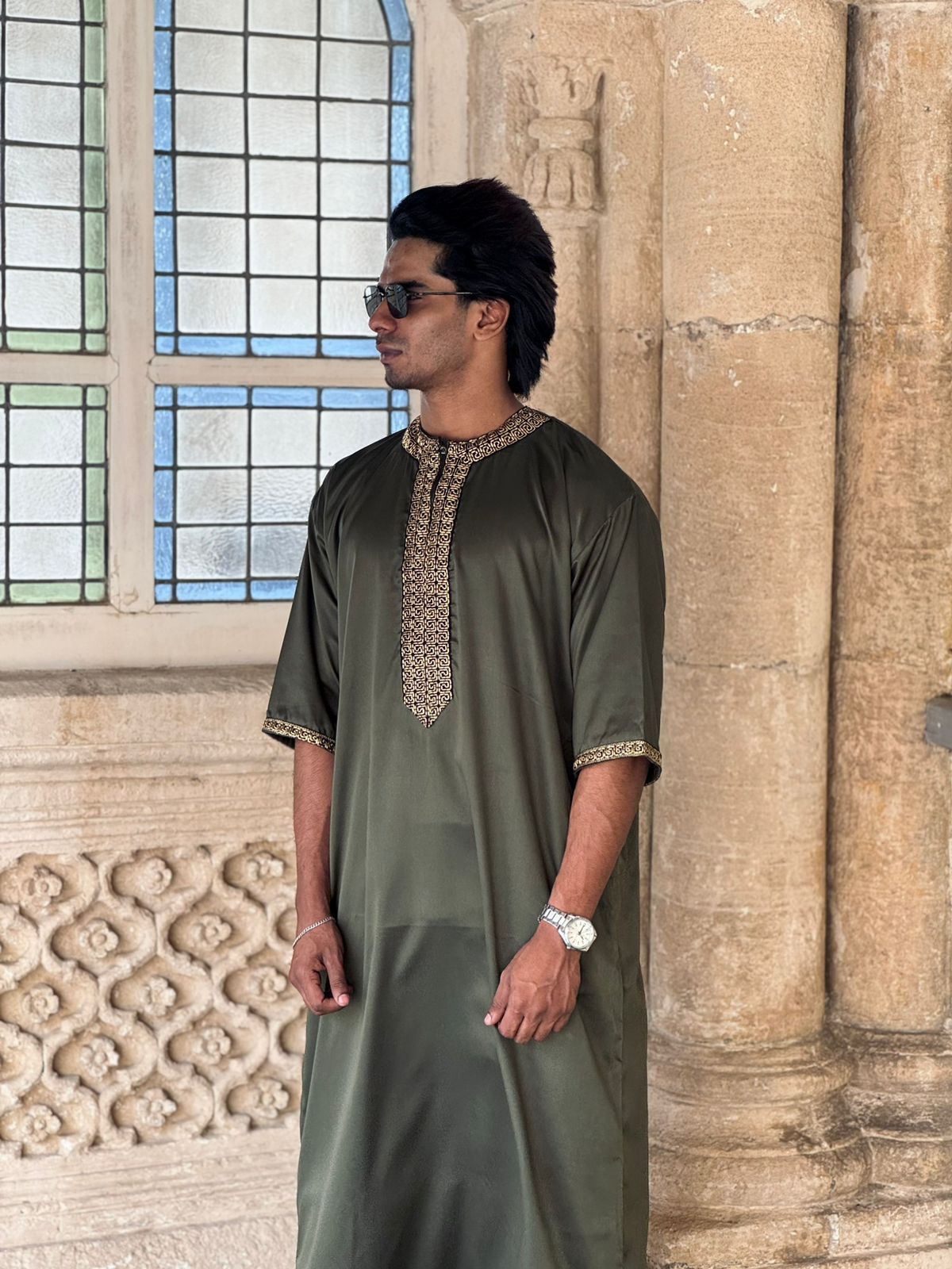 Olive Green Omani Thobes