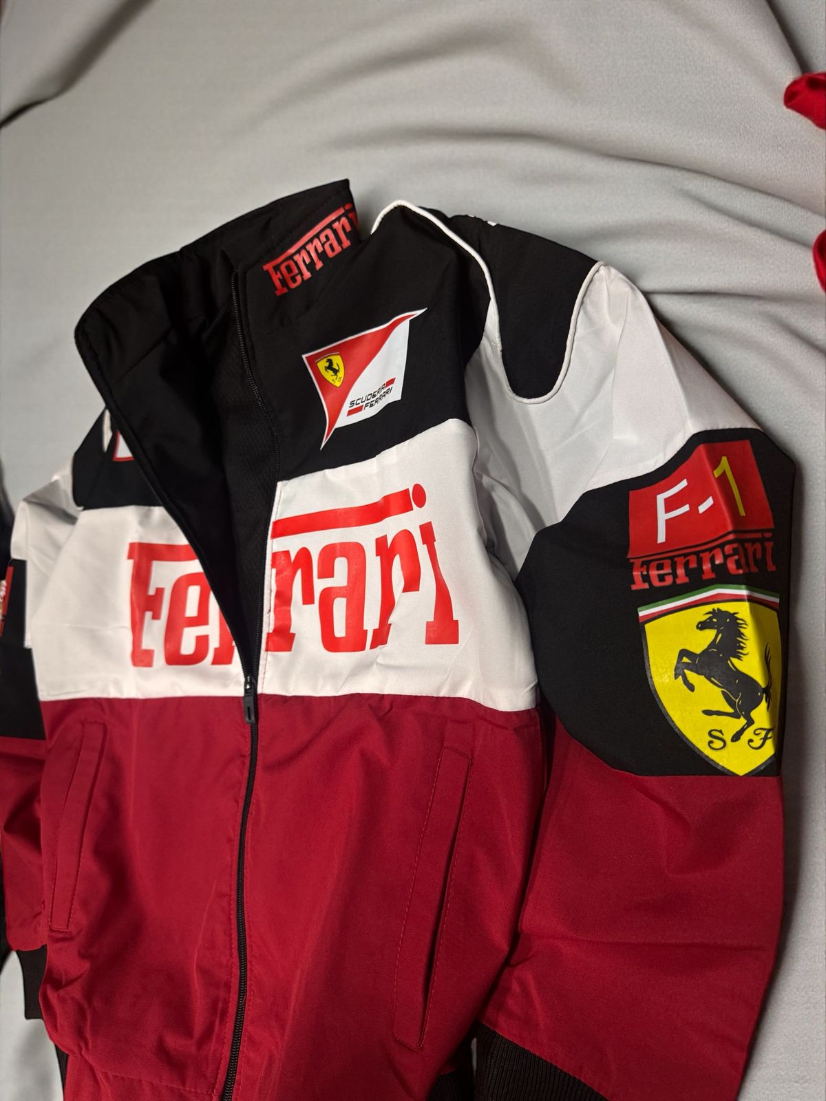 Red/White Ferrari F1 Racing Jacket by YDWC