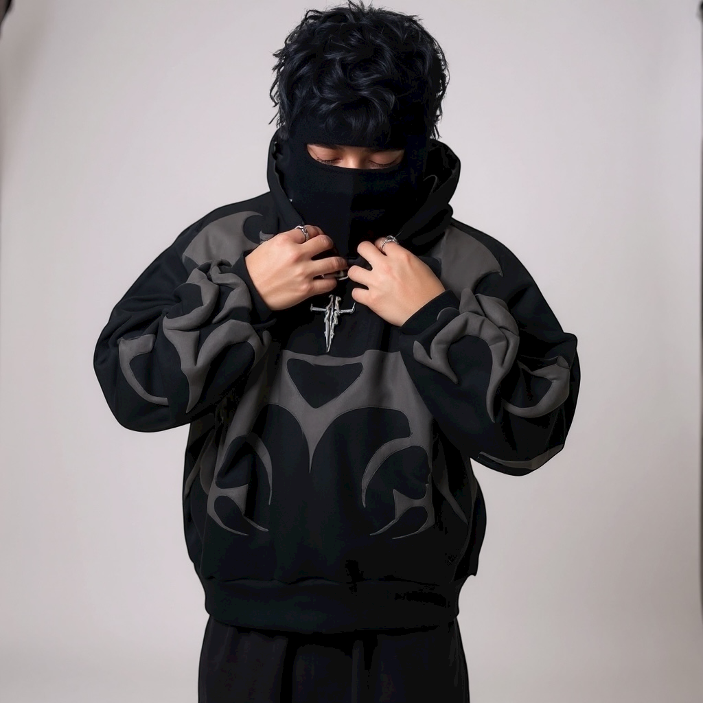 Depth Flame Puff Print Hoodie