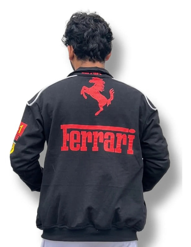 Black Ferrari F1 Racing Jacket by YDWC