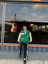 Load image into Gallery viewer, Green Crystal Clear Varsity Jacket
