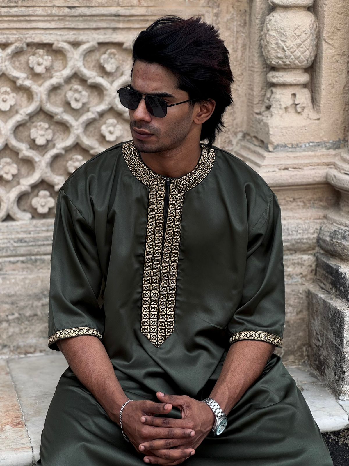 Olive Green Omani Thobes