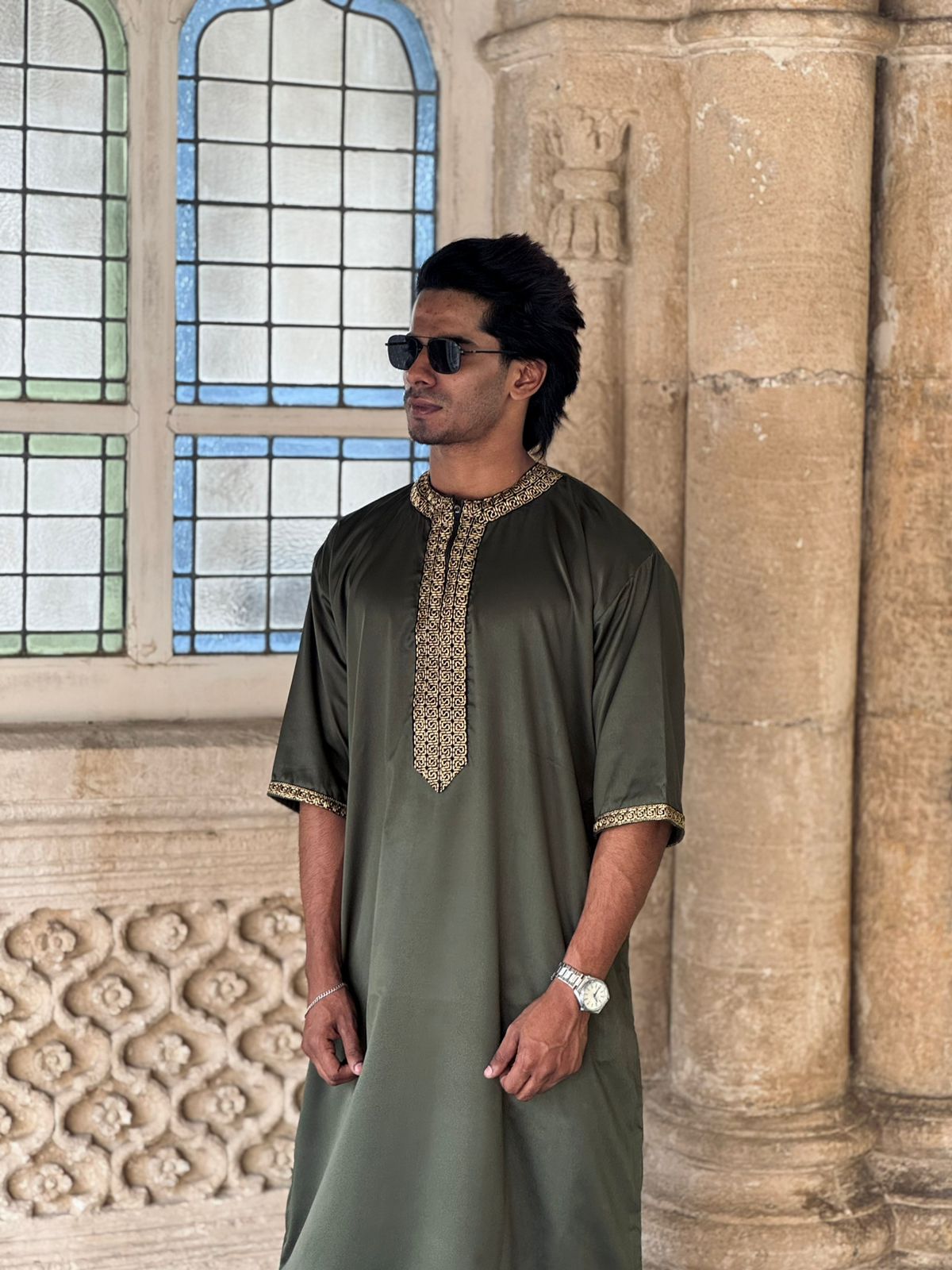 Olive Green Omani Thobes