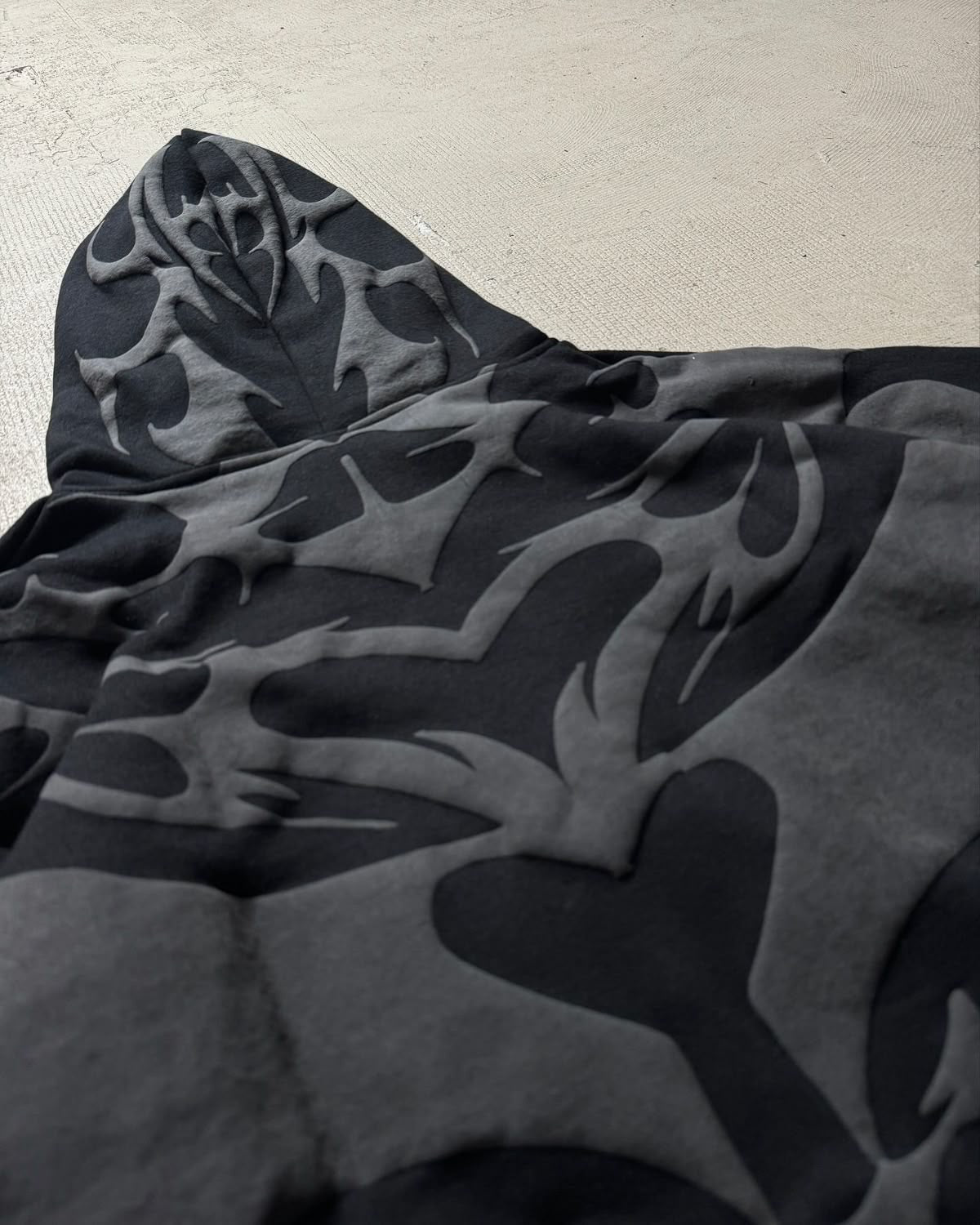 Depth Flame Puff Print Hoodie