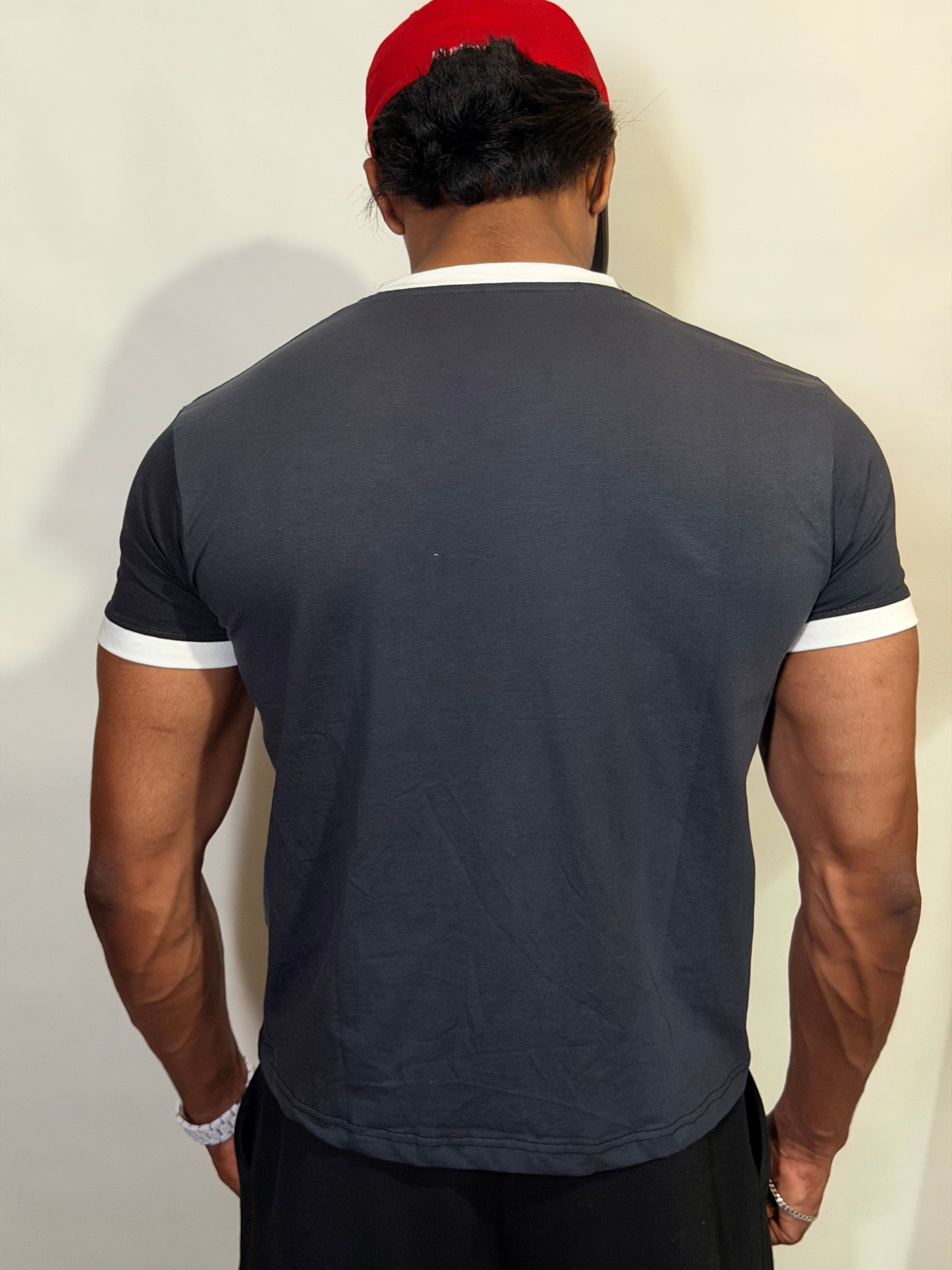 Ash Grey Ringer ( Cropped ) Tee for Men (Copy)