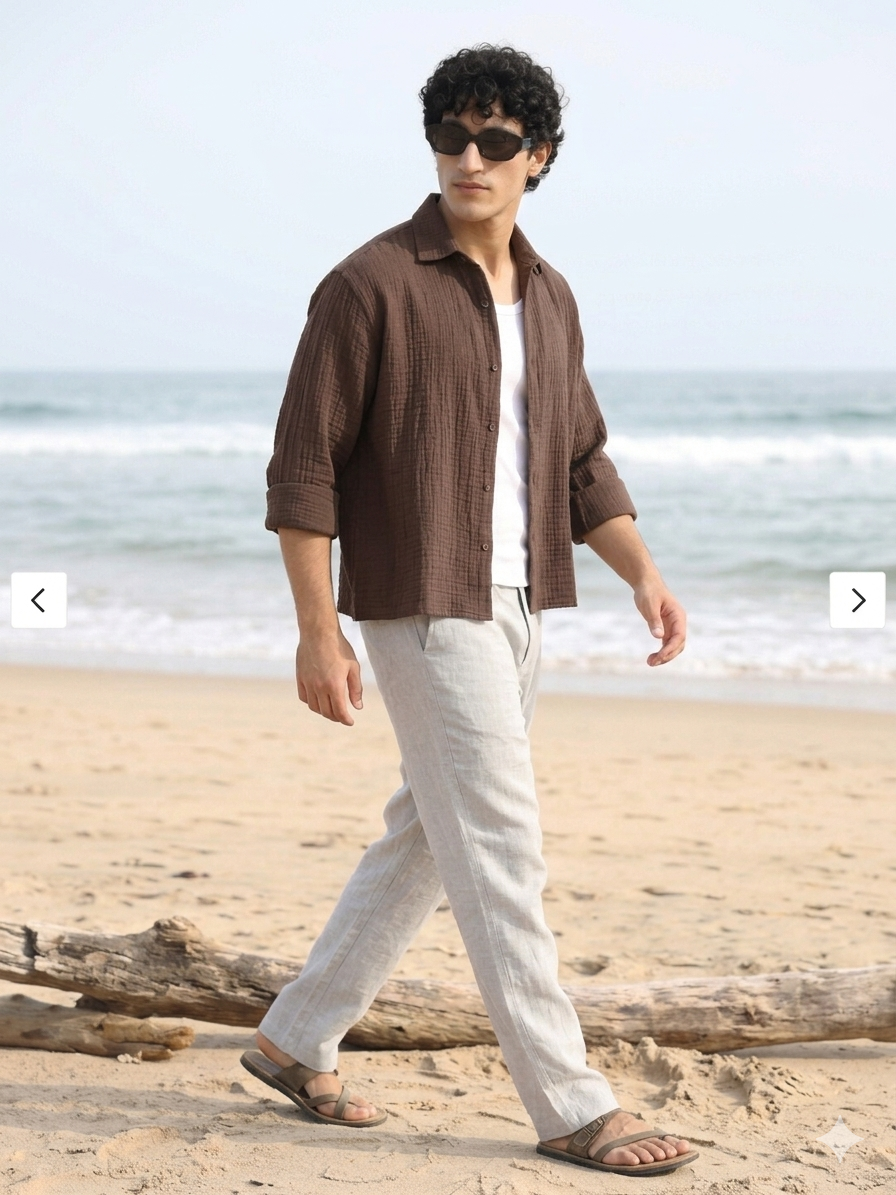 Dark Grey Gauze Shirt – Boxy Fit