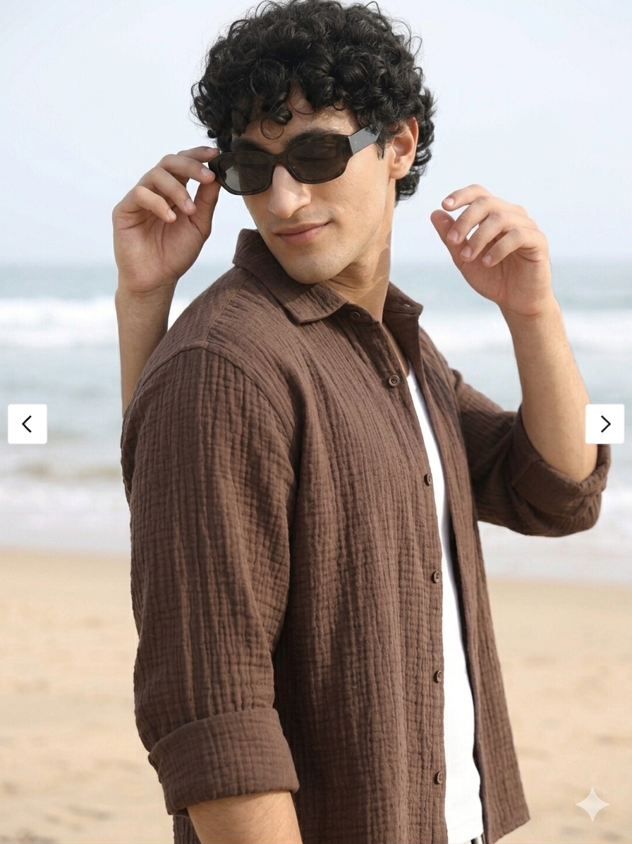 Dark Grey Gauze Shirt – Boxy Fit