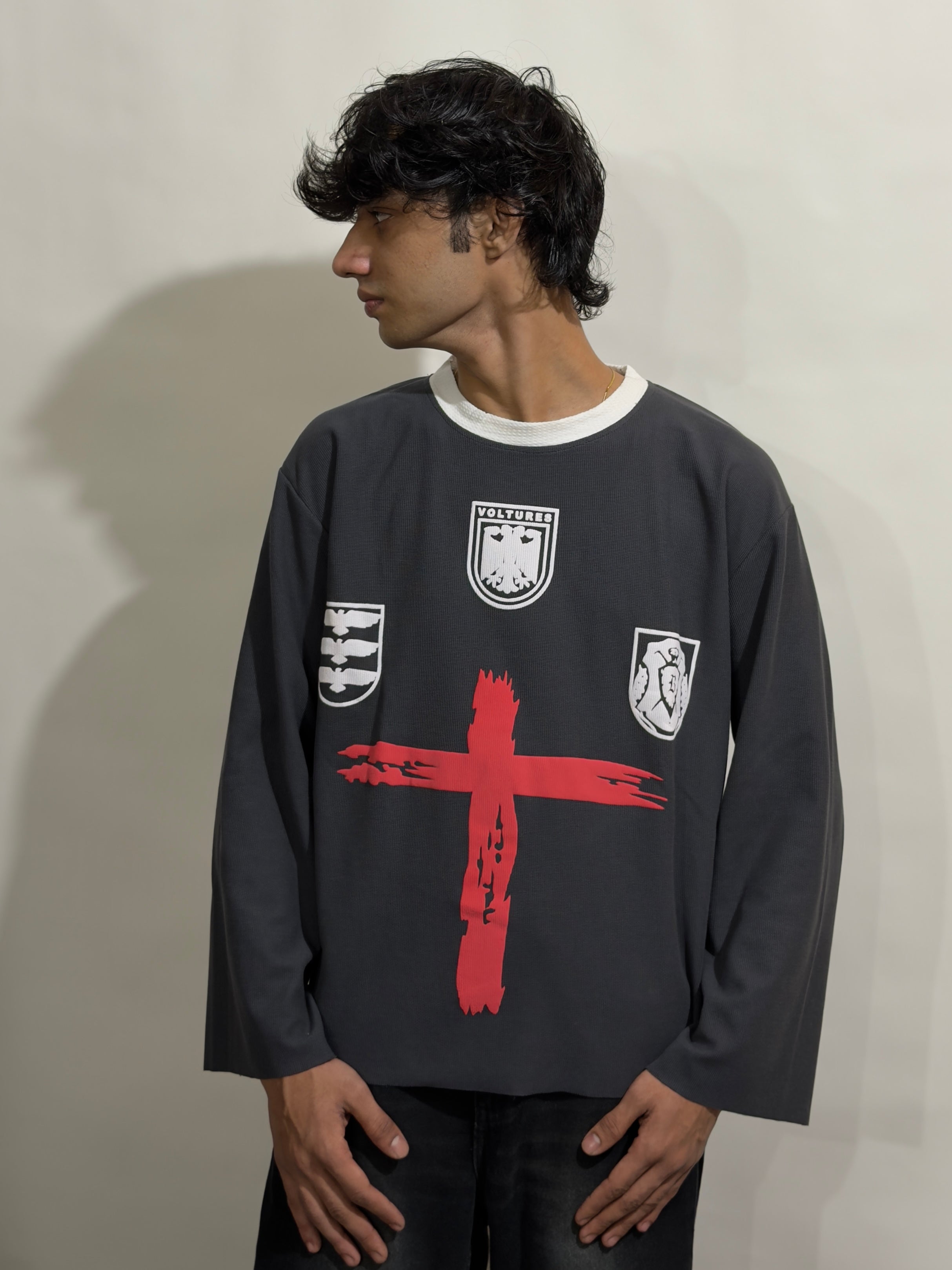 Black Knight's Cross Waffle Boxy Fit