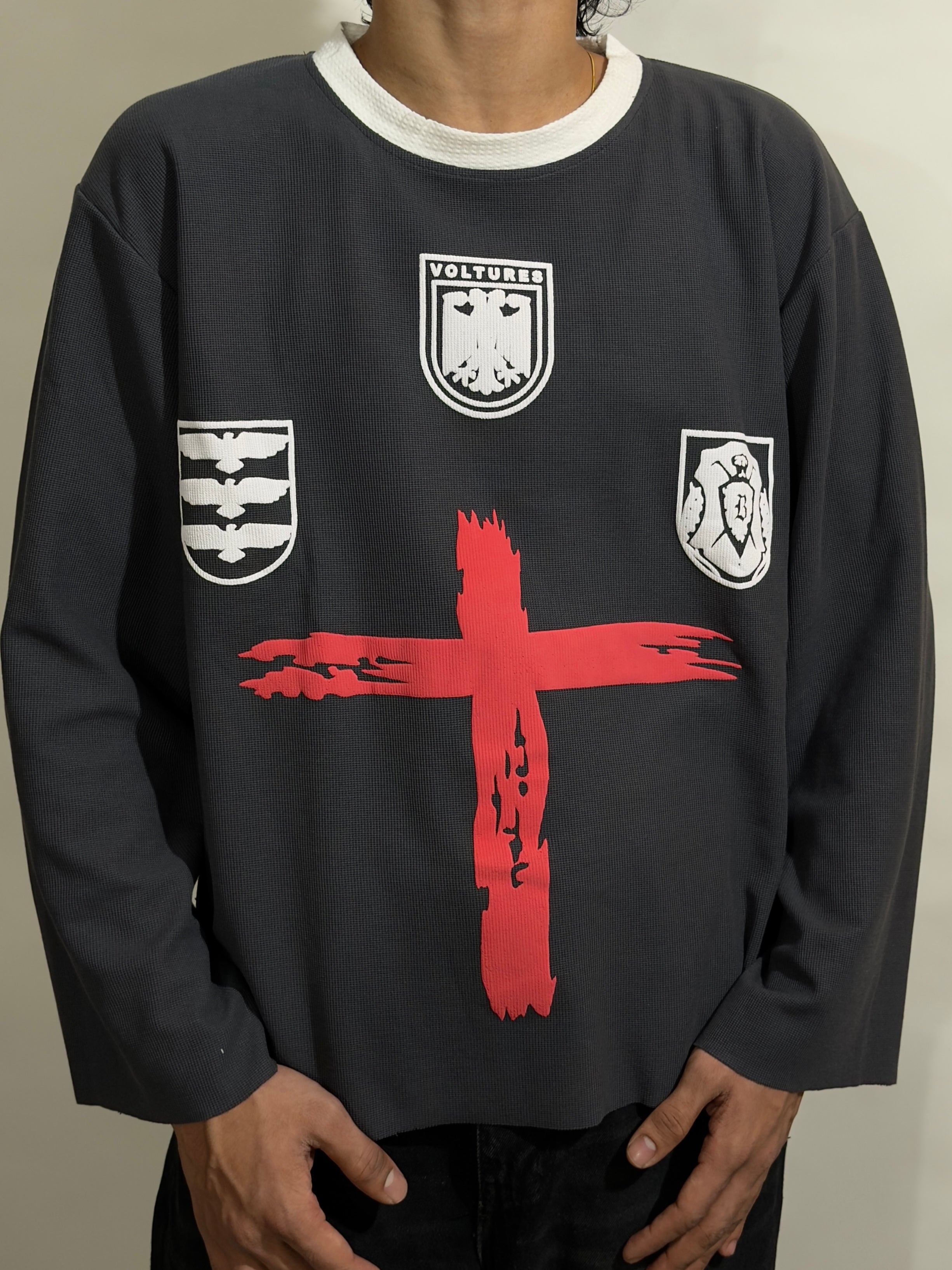 Black Knight's Cross Waffle Boxy Fit