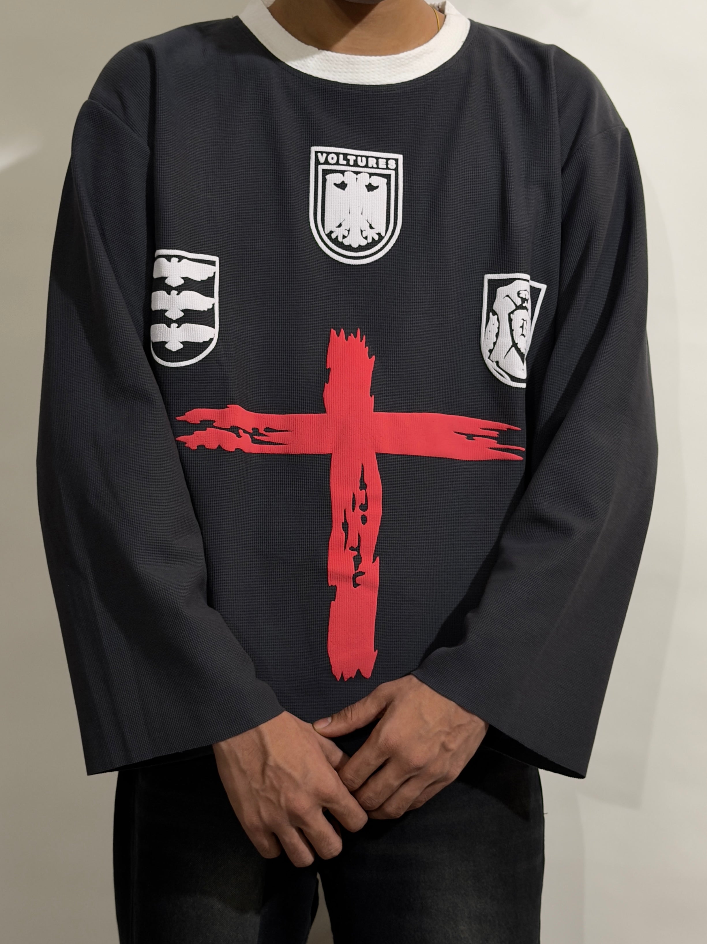Black Knight's Cross Waffle Boxy Fit