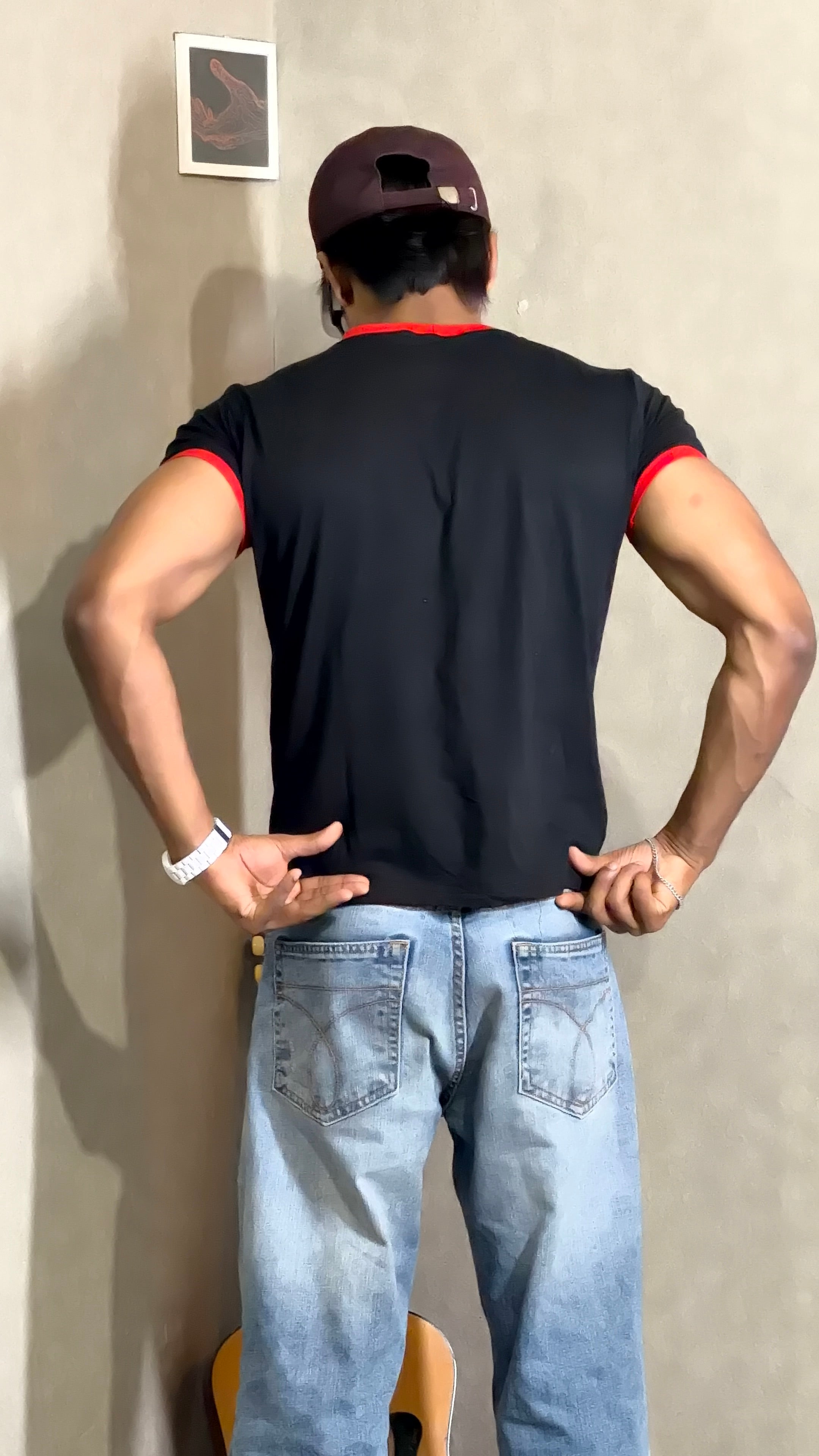 Black & Red Ringer Tee for Men