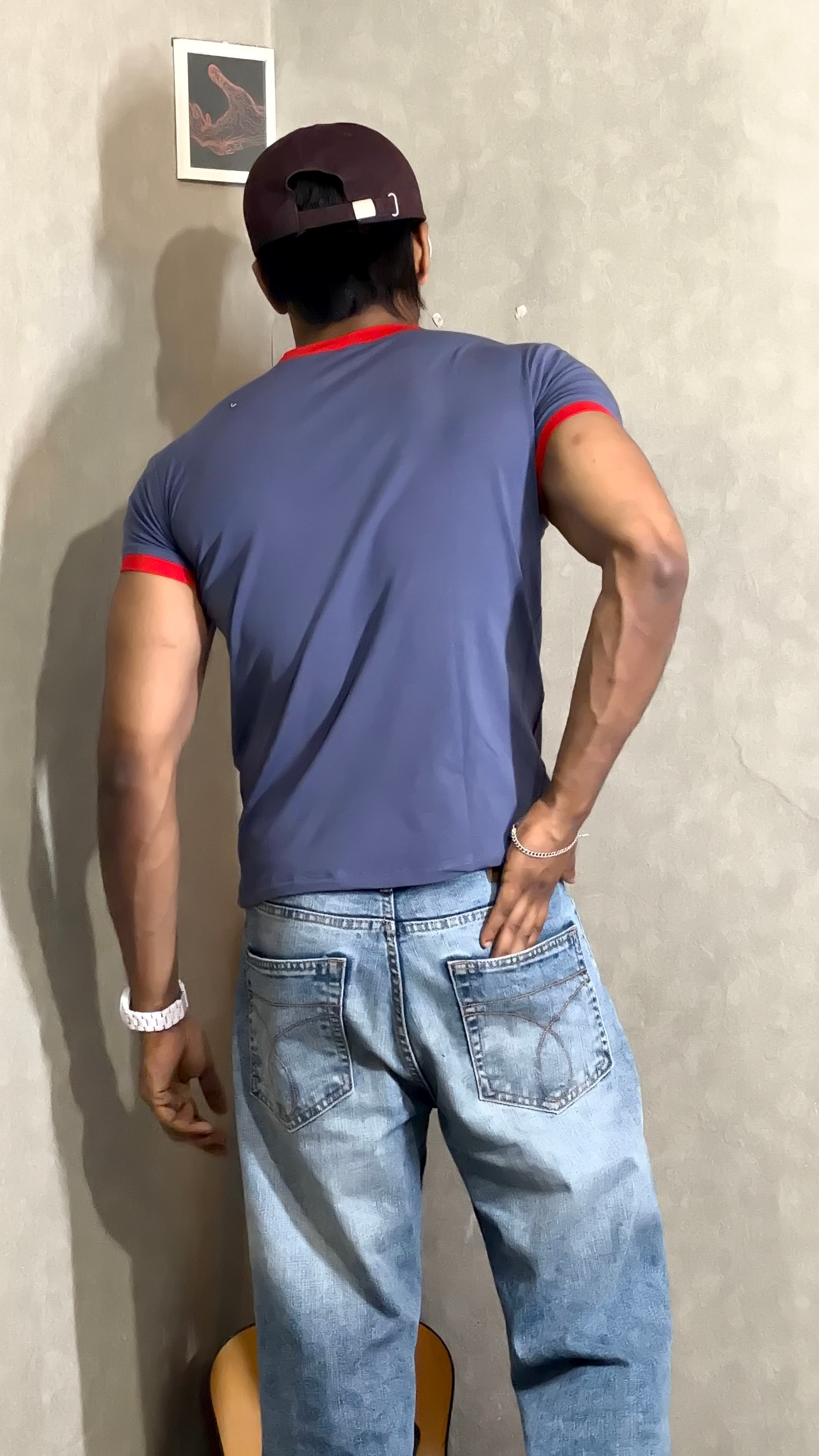 Blue & Red Ringer Tee for Men