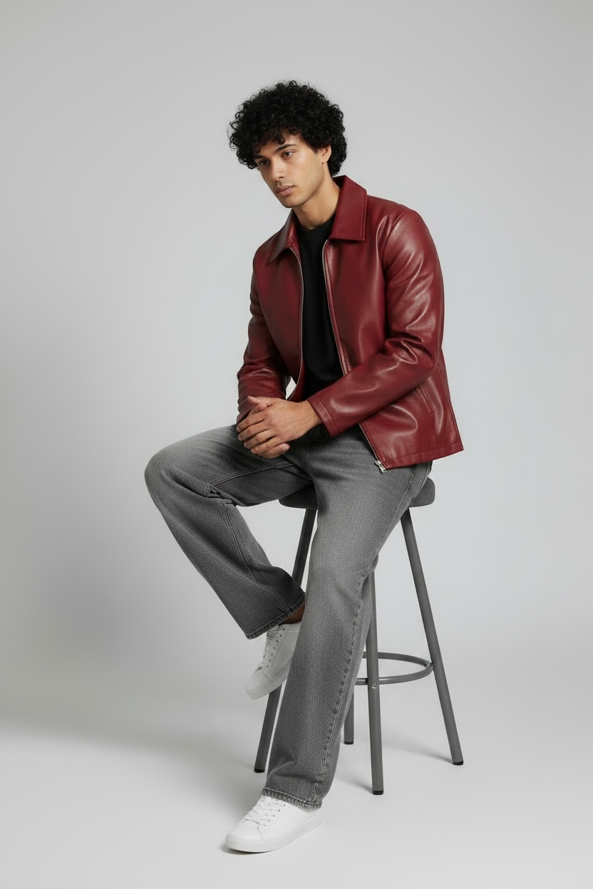 Premium Leather Jacket Collection – Boxy Fit Brown & Maroon