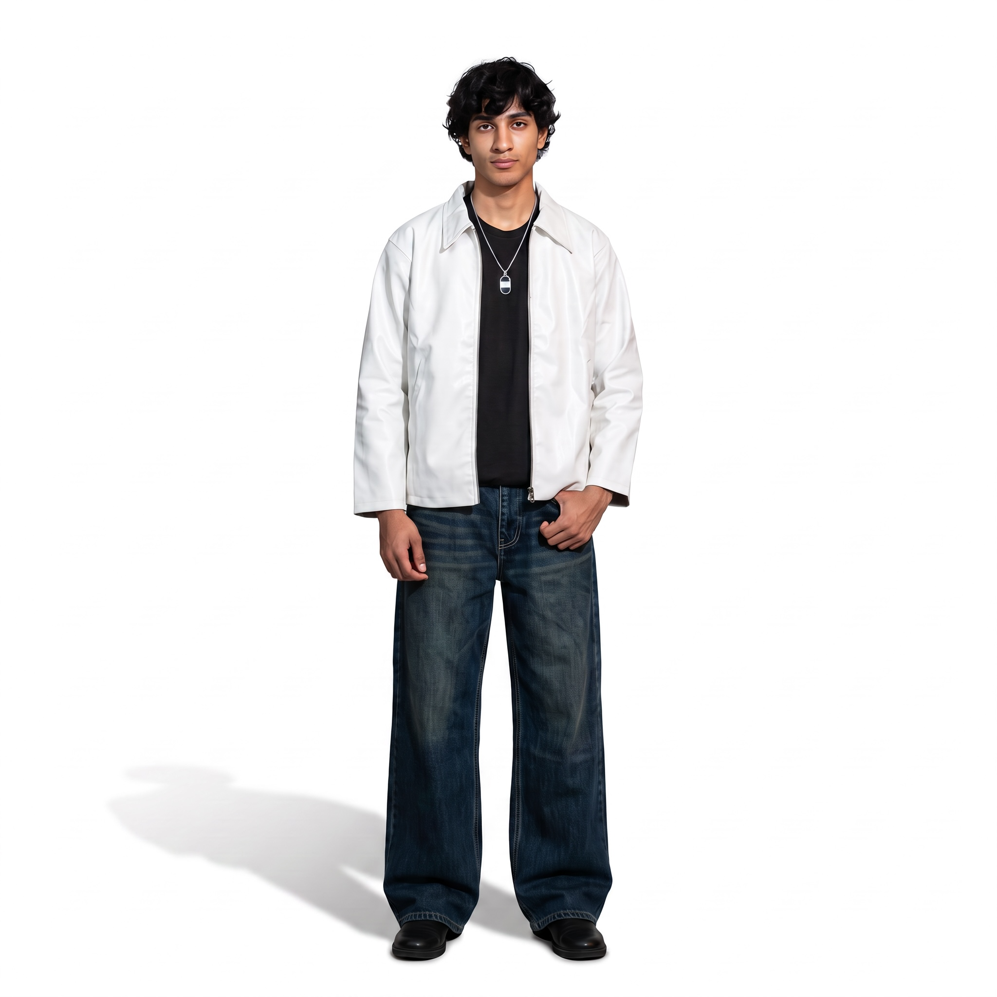 Premium Leather Jacket Collection – Boxy Fit White & Brown