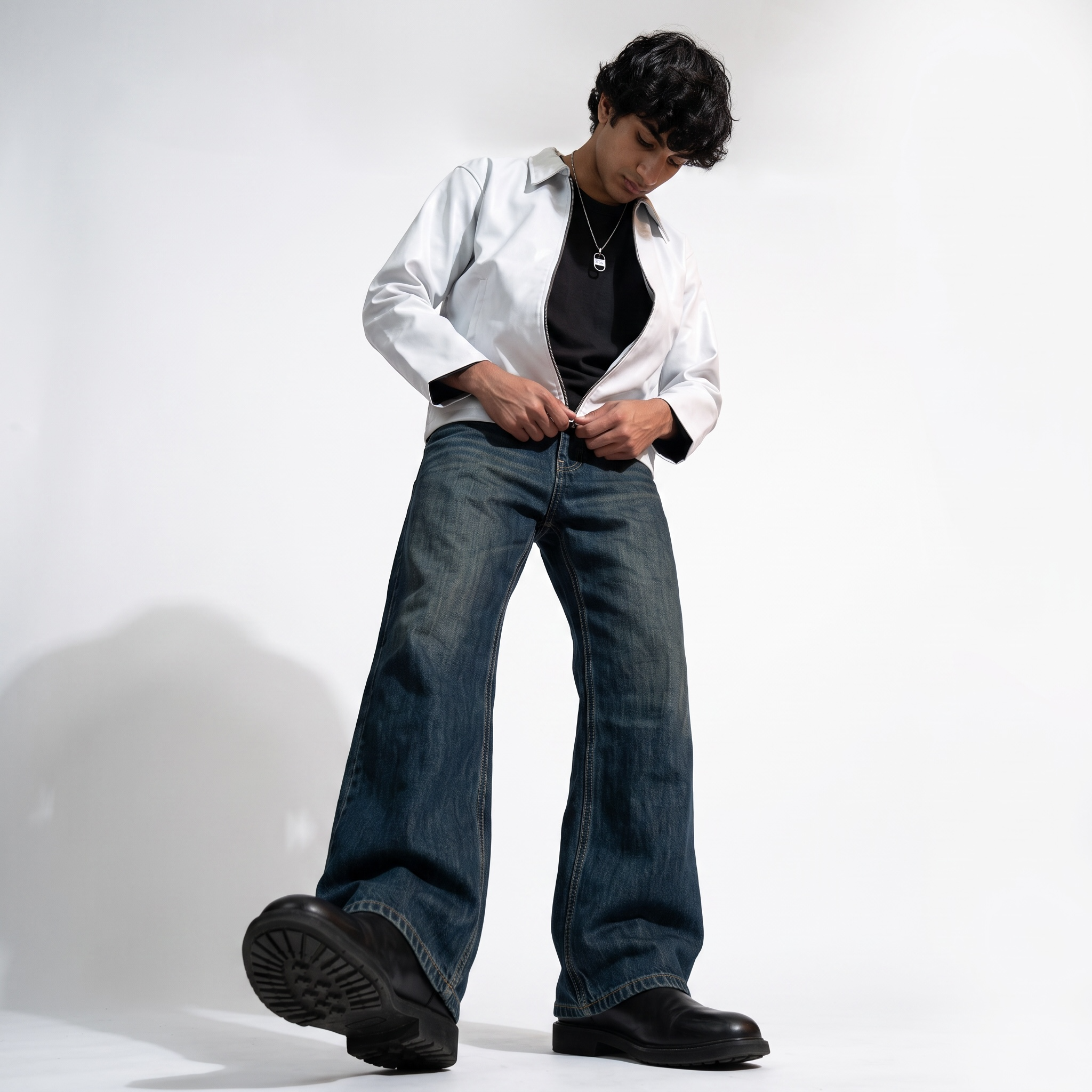 Premium Leather Jacket Collection – Boxy Fit White & Brown