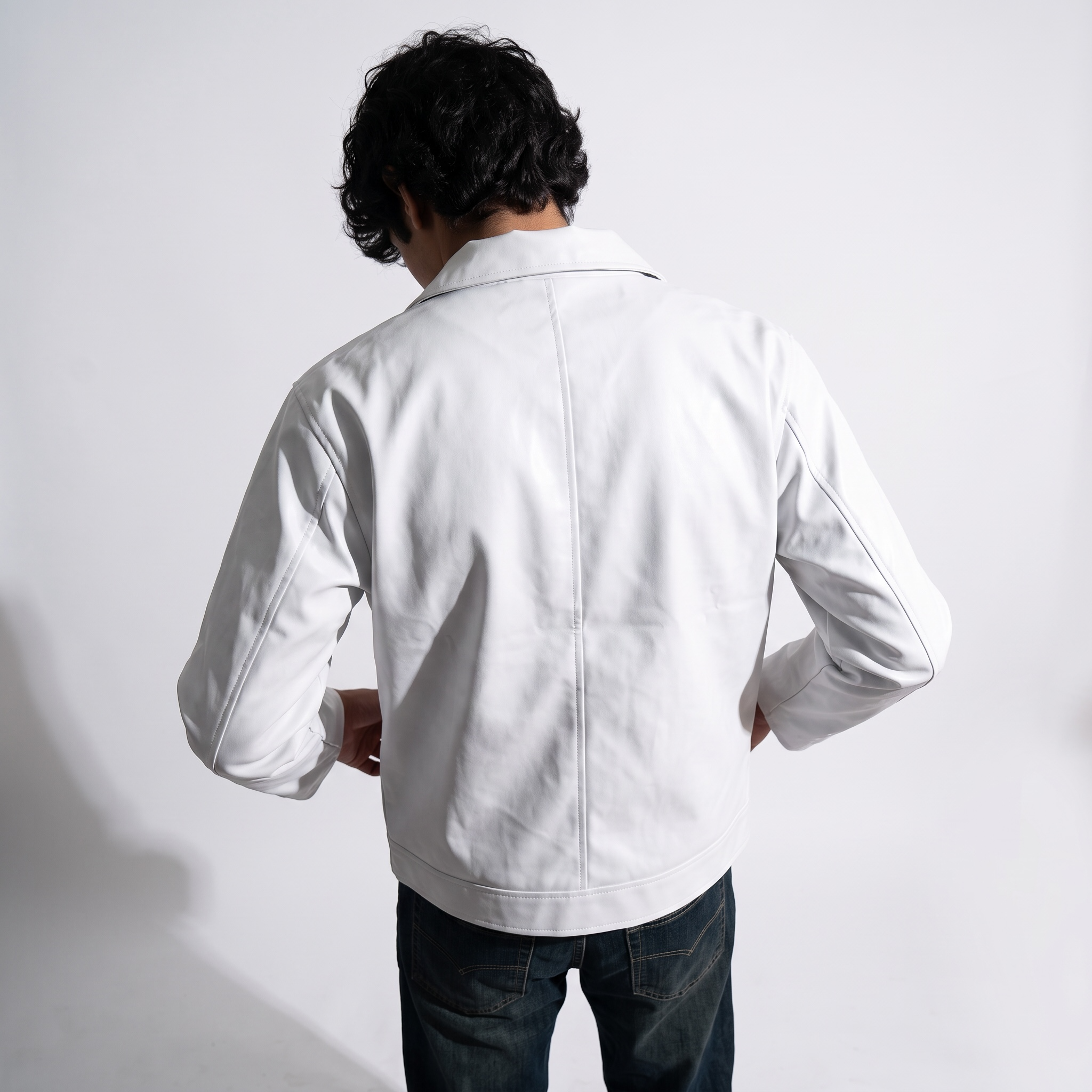 Premium Leather Jacket Collection – Boxy Fit White & Brown