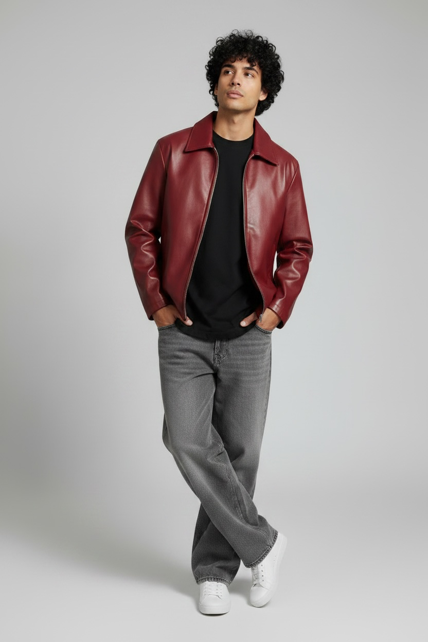 Premium Leather Jacket Collection – Boxy Fit Brown & Maroon