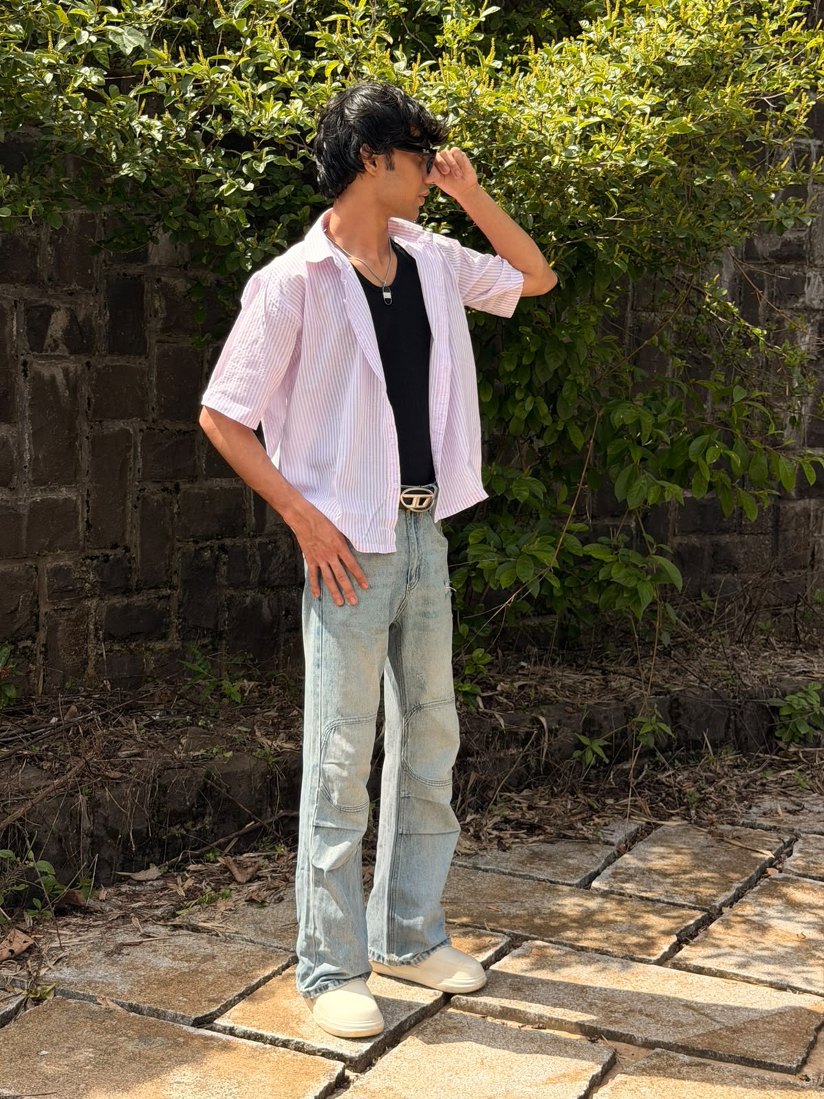 Blush Stripe Seersucker Boxy Fit Shirt – Pink & White