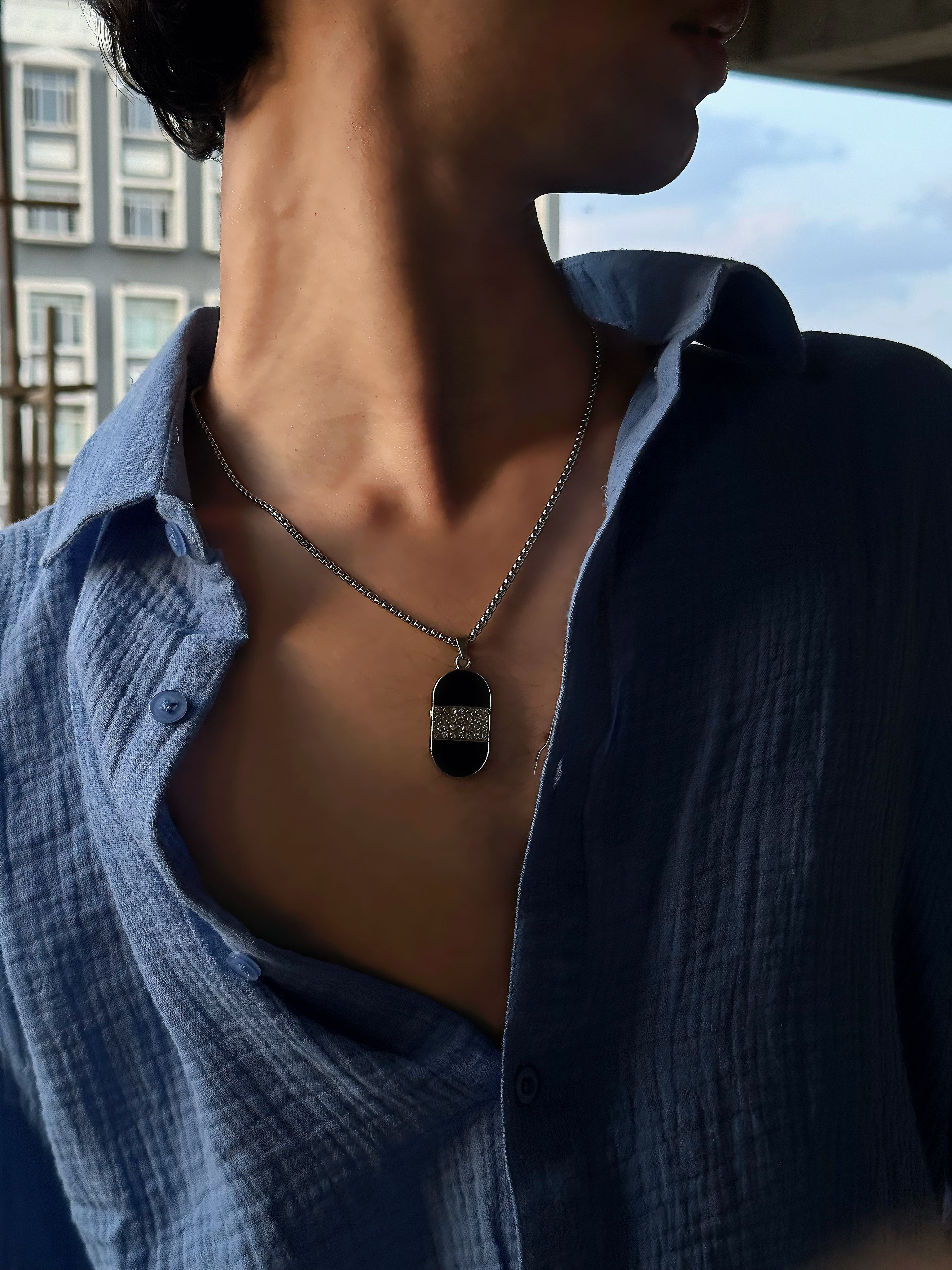 Sky Blue Gauze Shirt – Boxy Fit