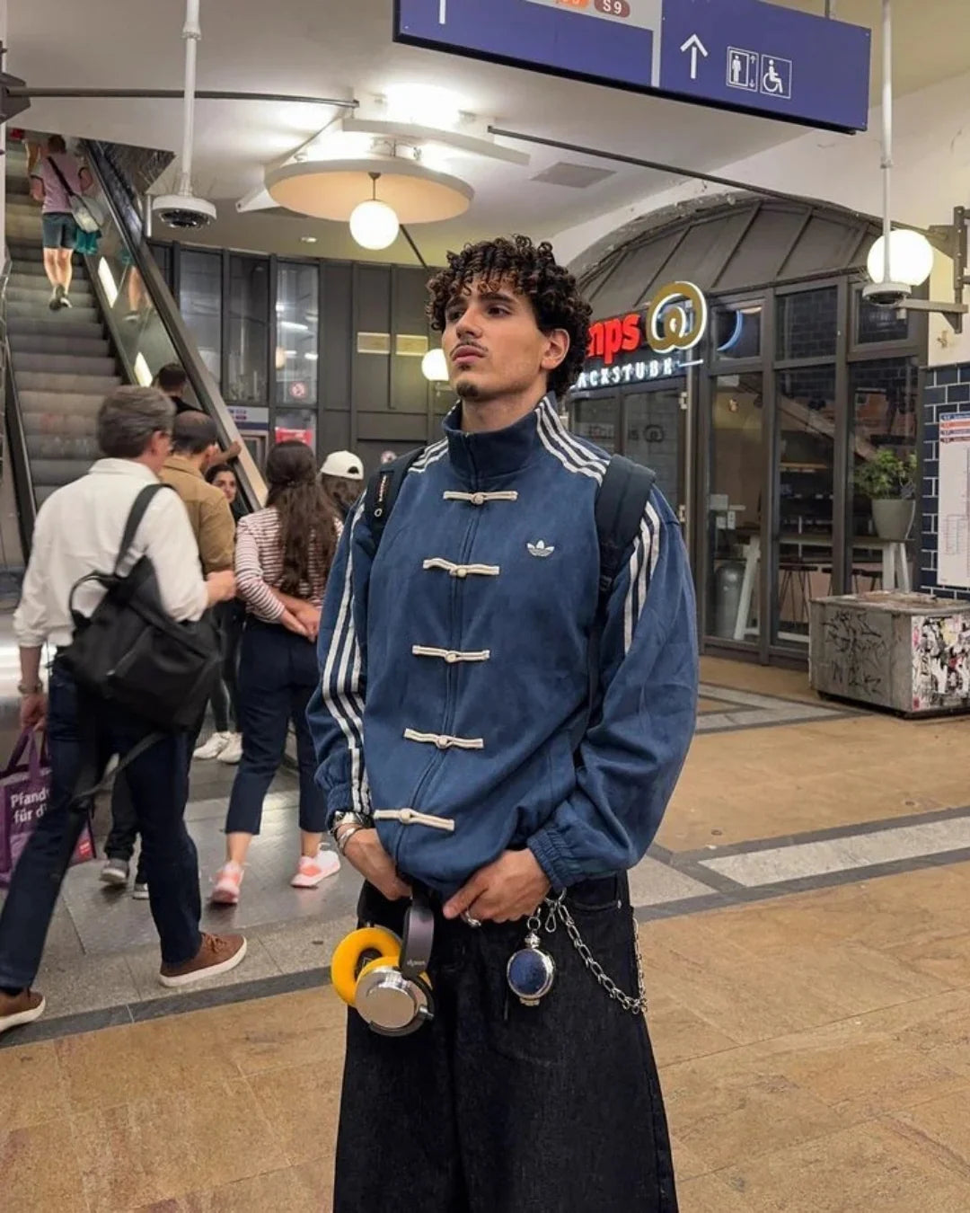 Blue CNY Jacket –  Mandarin Style Oversized | YDWC