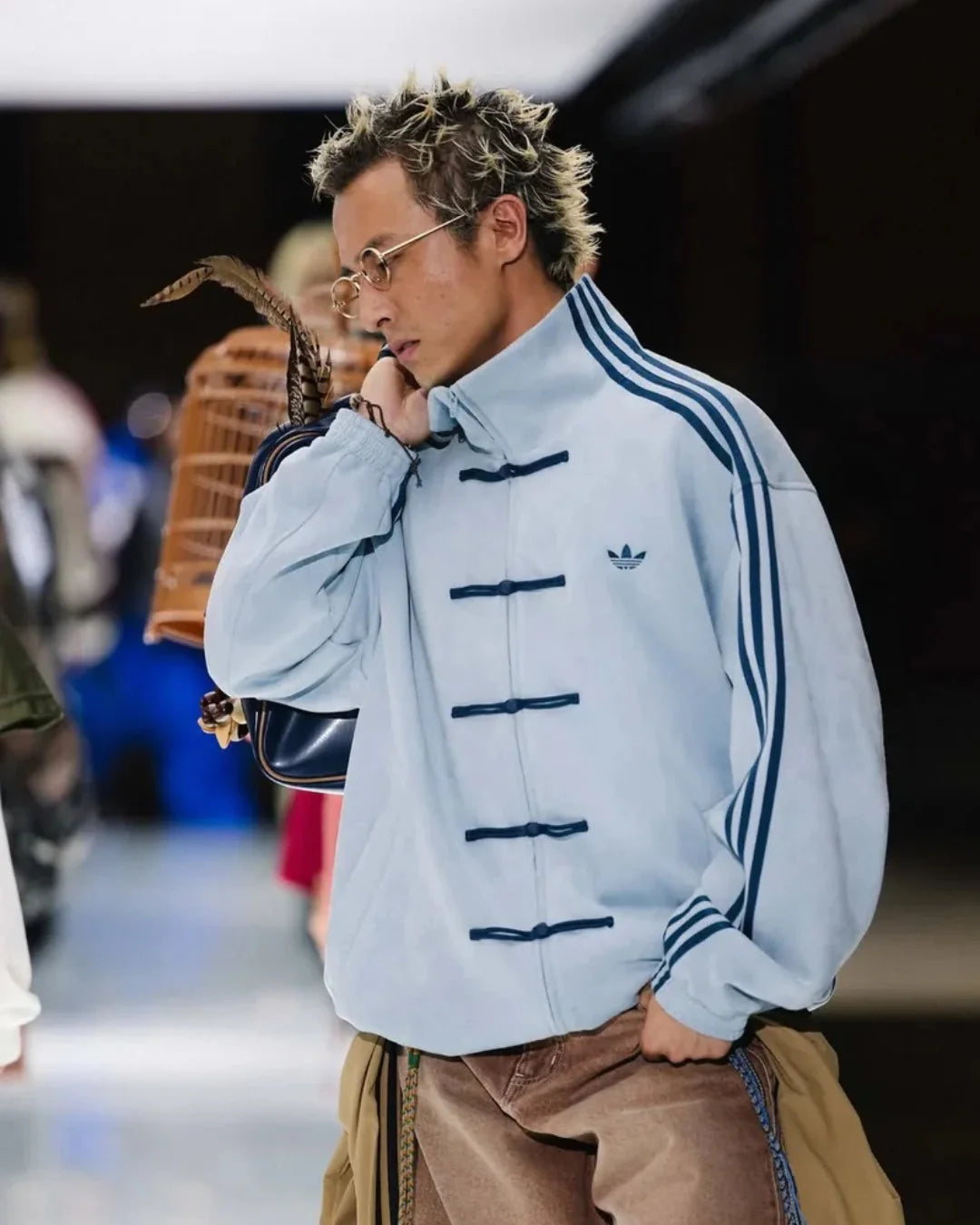 Sky Blue CNY Jacket –  Mandarin Style Oversized | YDWC