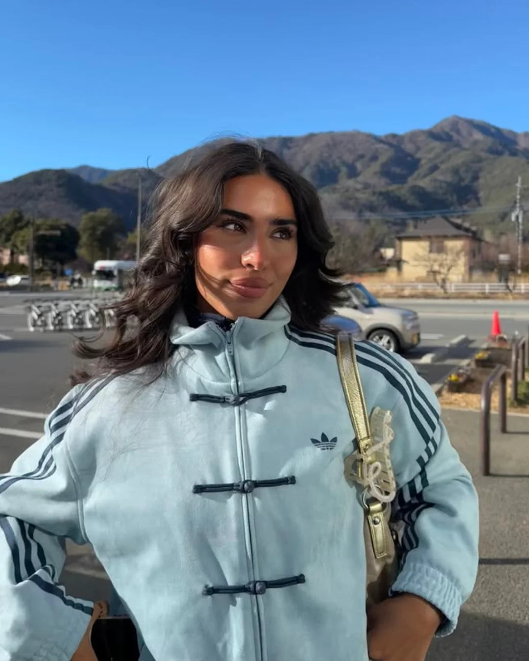 Sky Blue CNY Jacket –  Mandarin Style Oversized | YDWC