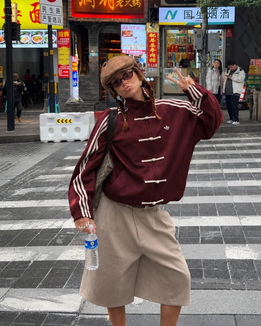Maroon CNY Jacket –  Mandarin Style Oversized | YDWC