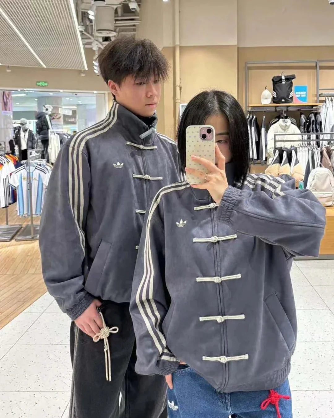 Grey CNY Jacket –  Mandarin Style Oversized | YDWC