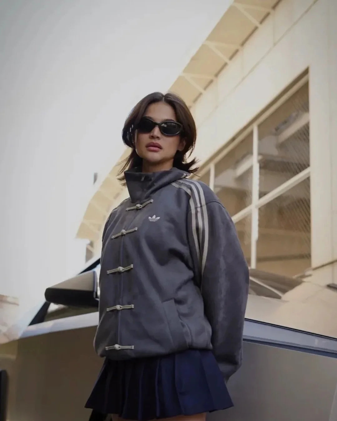 Grey CNY Jacket –  Mandarin Style Oversized | YDWC