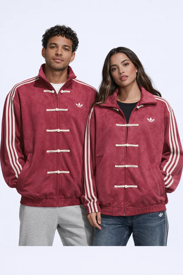Maroon CNY Jacket –  Mandarin Style Oversized | YDWC