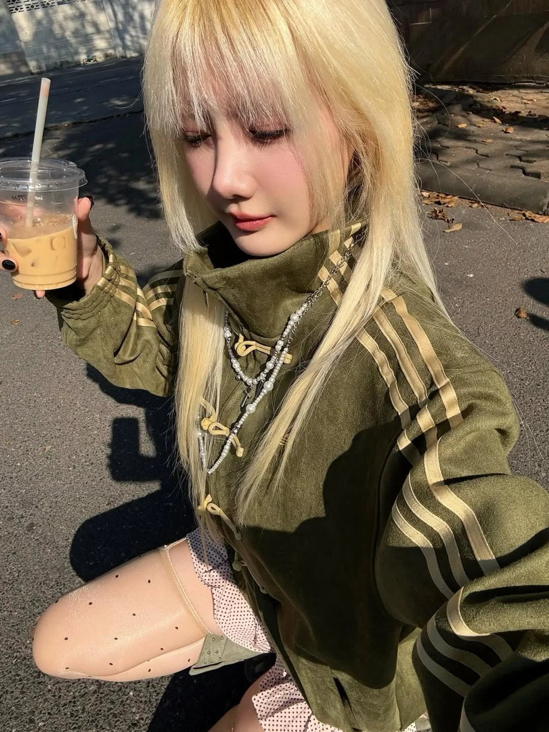 Olive Green CNY Jacket –  Mandarin Style Oversized | YDWC