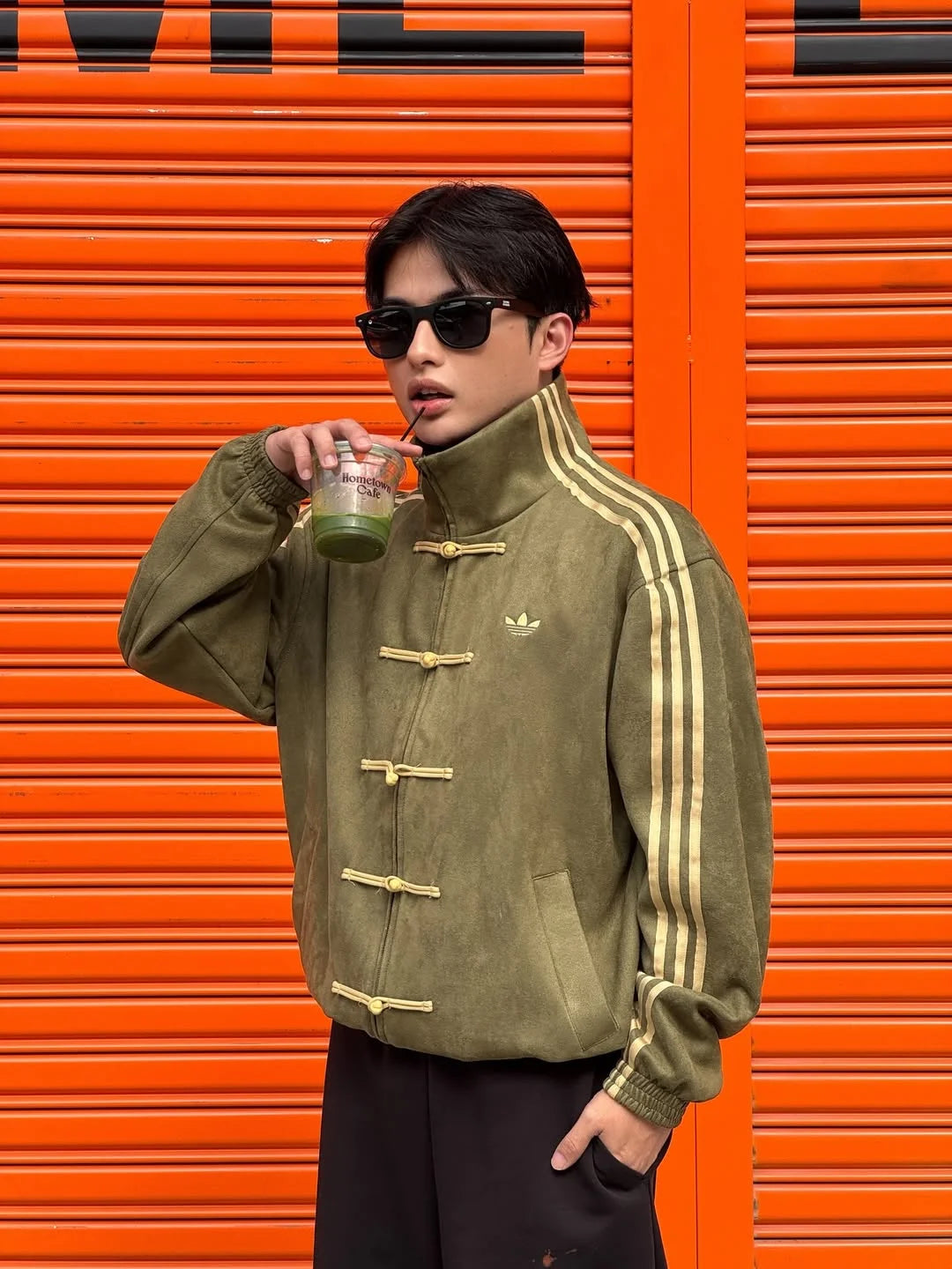 Olive Green CNY Jacket –  Mandarin Style Oversized | YDWC