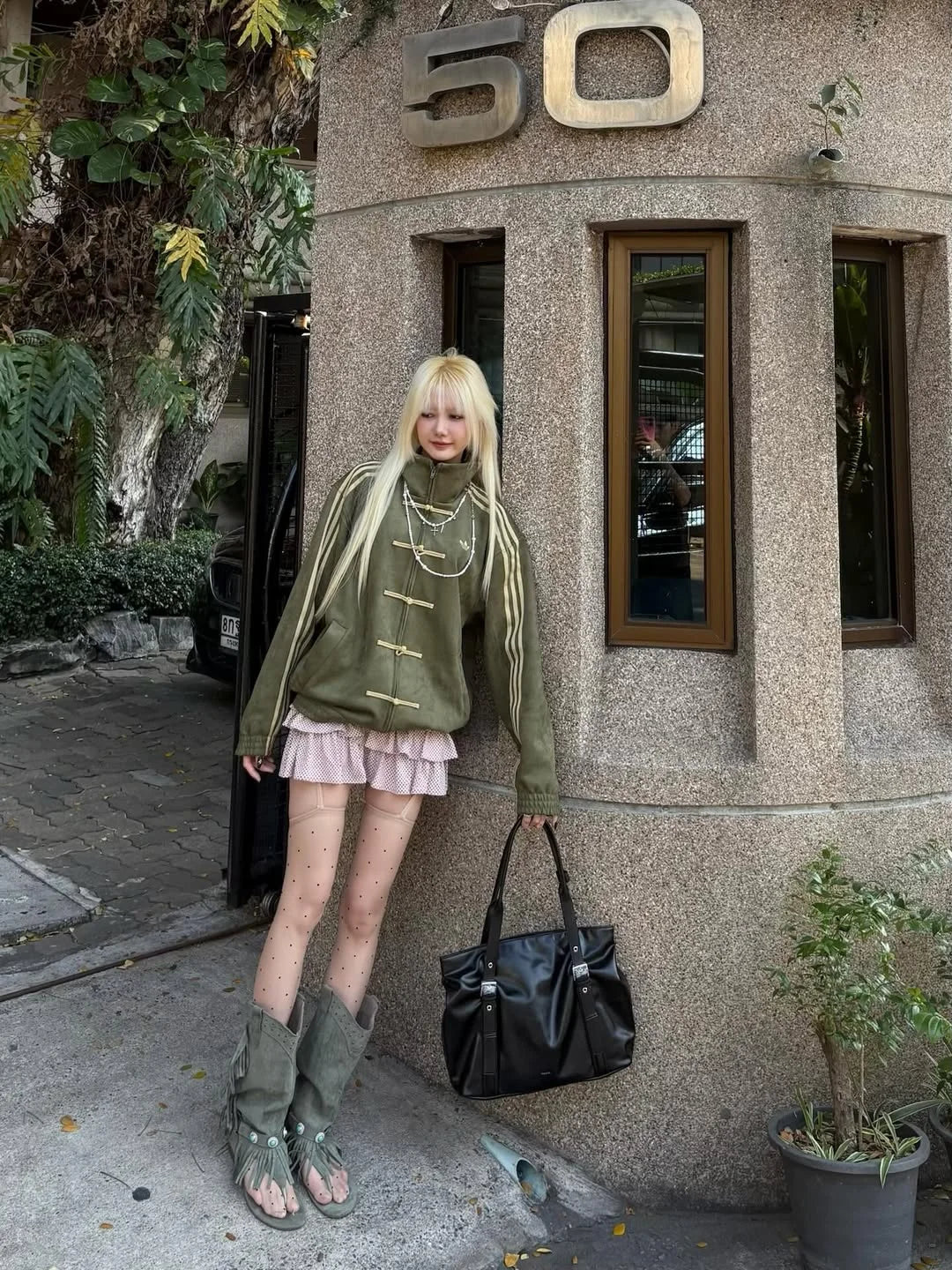Olive Green CNY Jacket –  Mandarin Style Oversized | YDWC