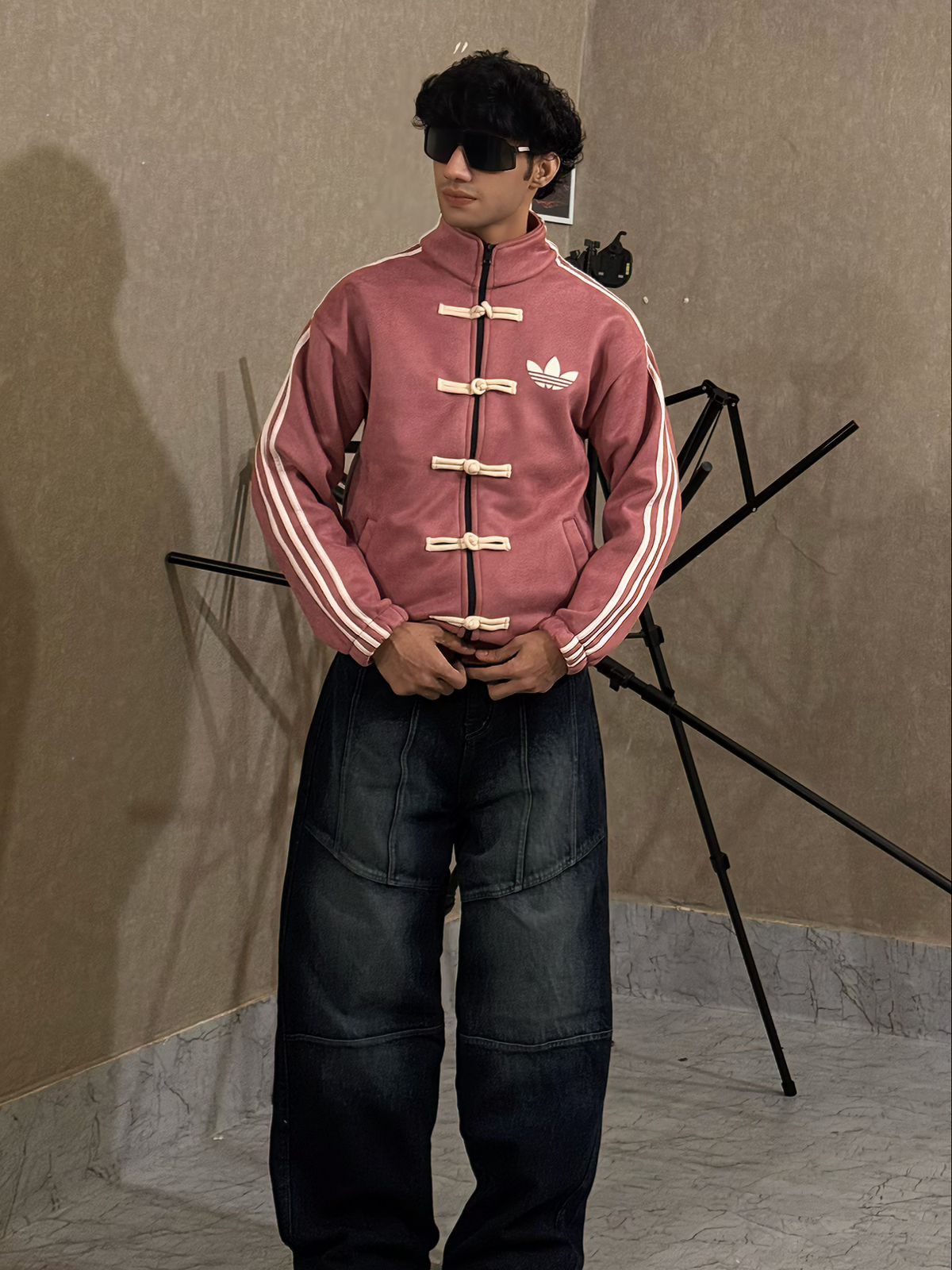 streetwear suede jacket peach