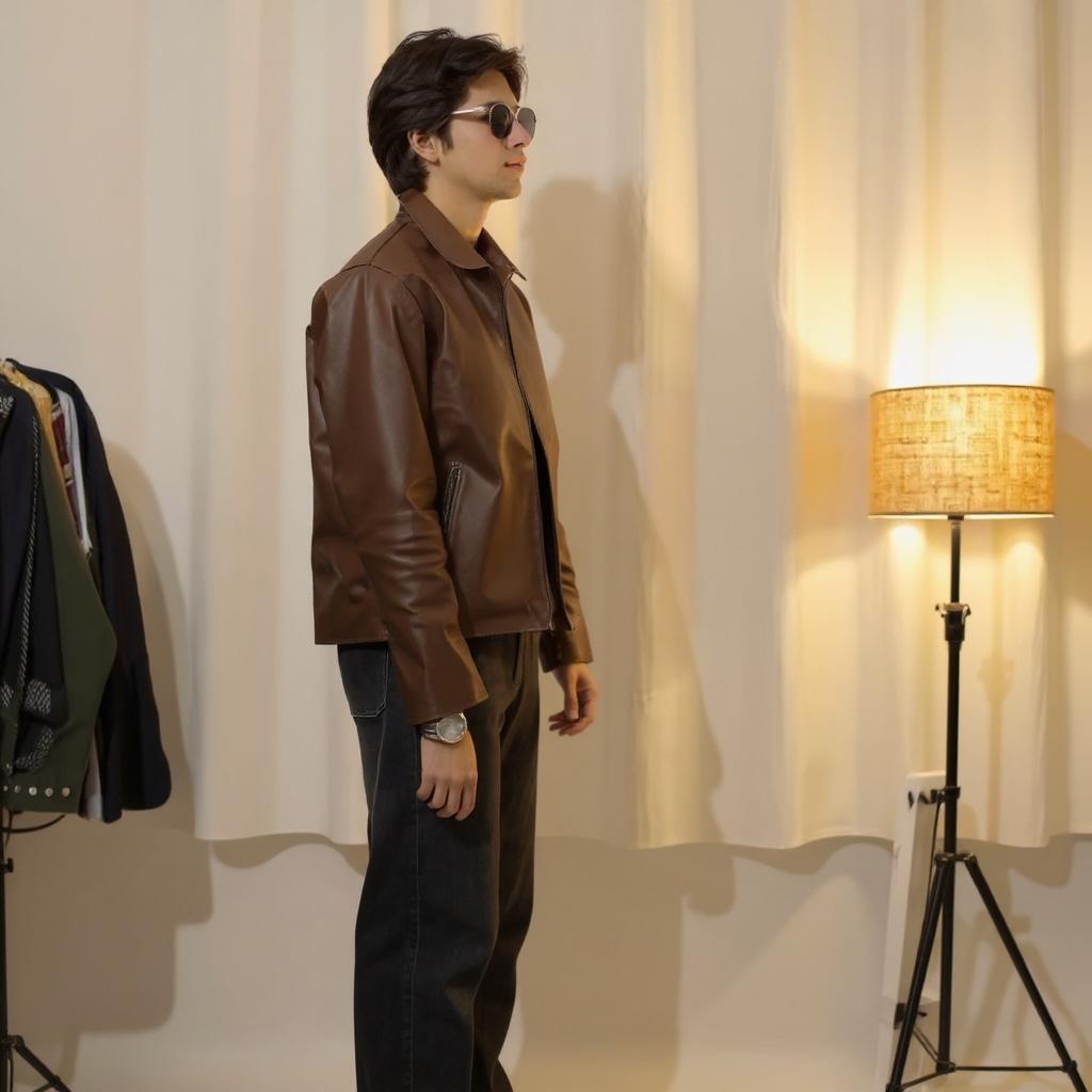 Basic Synthetic Leather Jacket