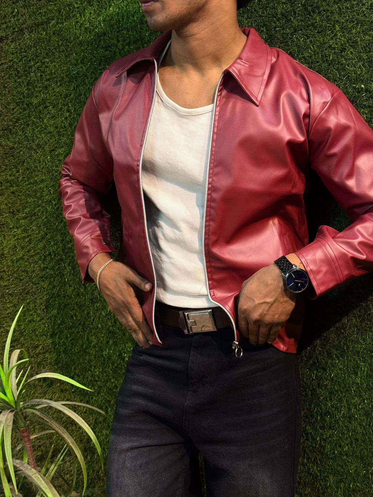 Premium Leather Jacket Collection – Boxy Fit Black & Maroon