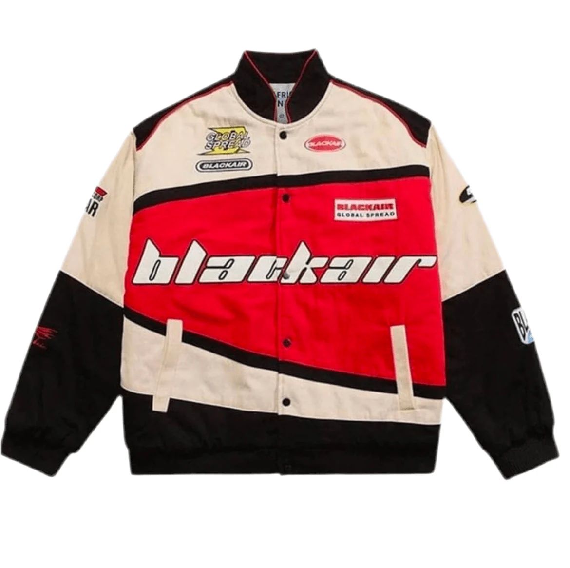 Black Air Racing Rider Cotton Jacket Red Edition