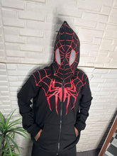 Load image into Gallery viewer, Black Spidermen Edition Zipper Hoodie
