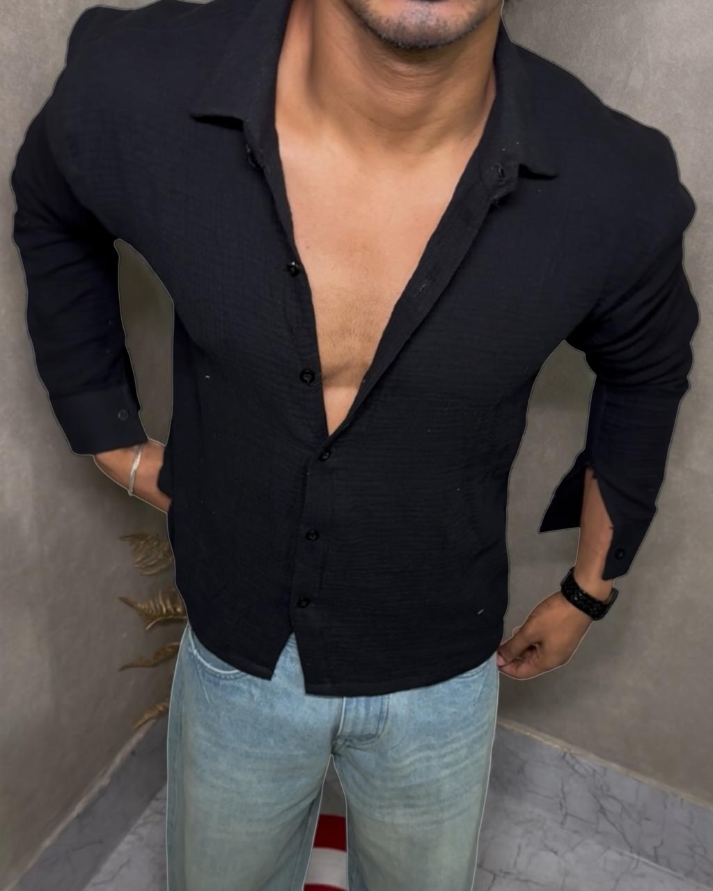 oversized black shirt men summer