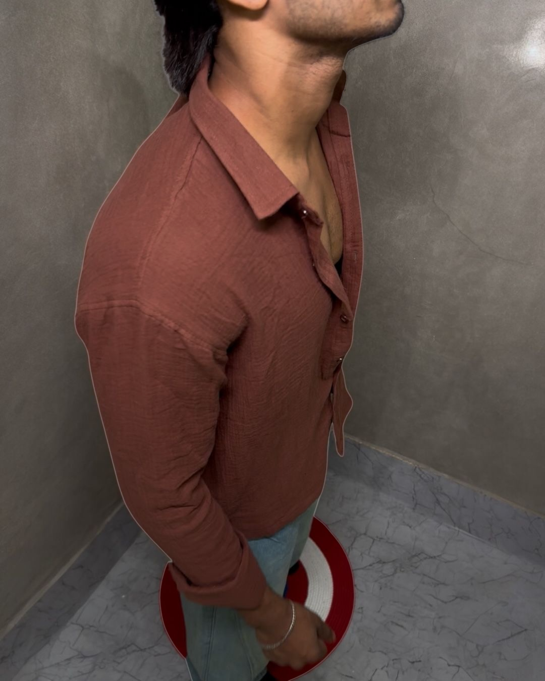 Brown Gauze Shirt – Boxy Fit