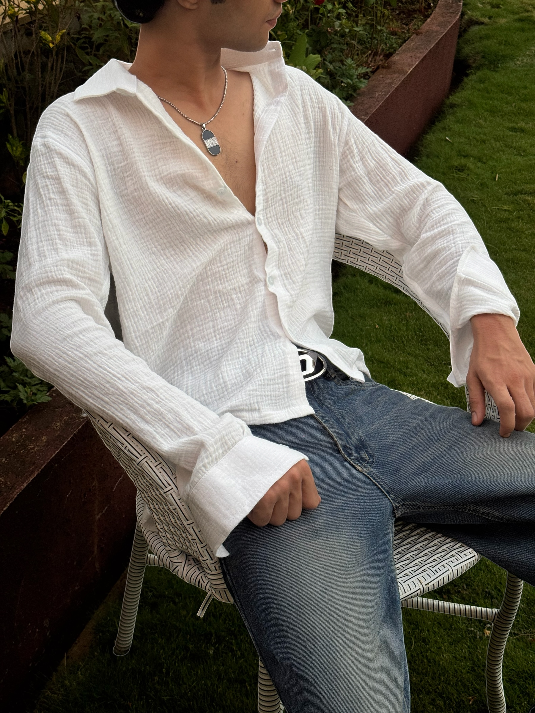 White Gauze Shirt – Boxy Fit