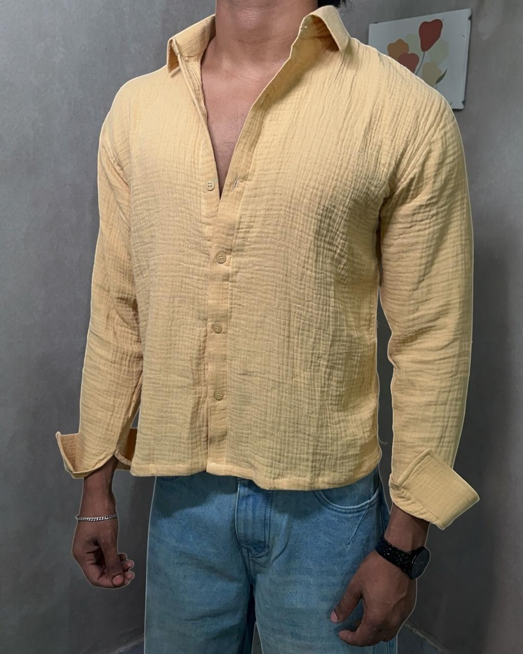 oversized yellow shirt streetwear