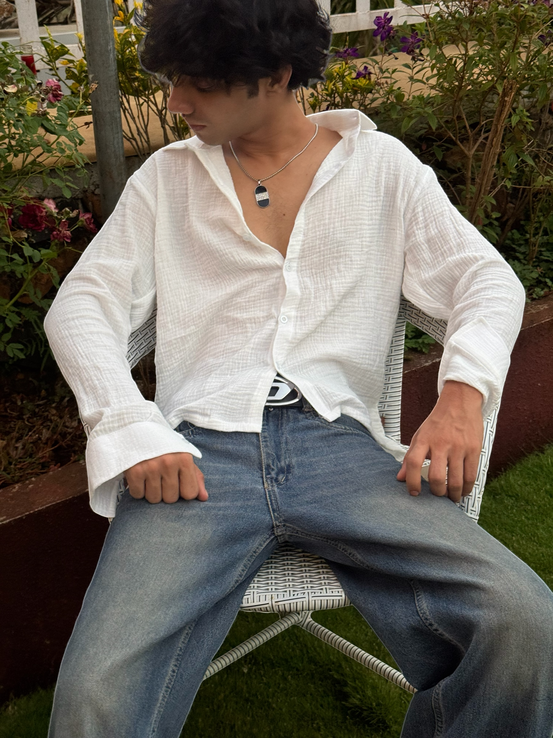 White Gauze Shirt – Boxy Fit