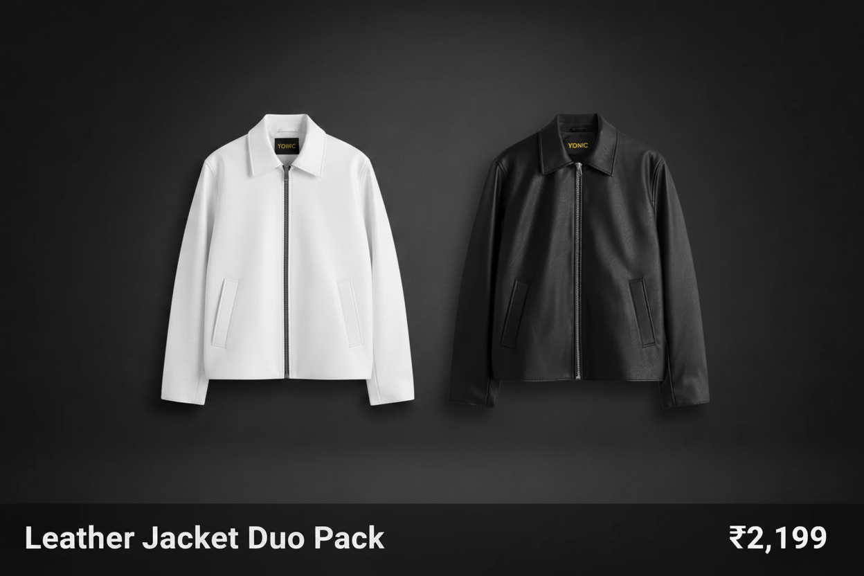 Premium Leather Jacket Collection – Boxy Fit White & Black